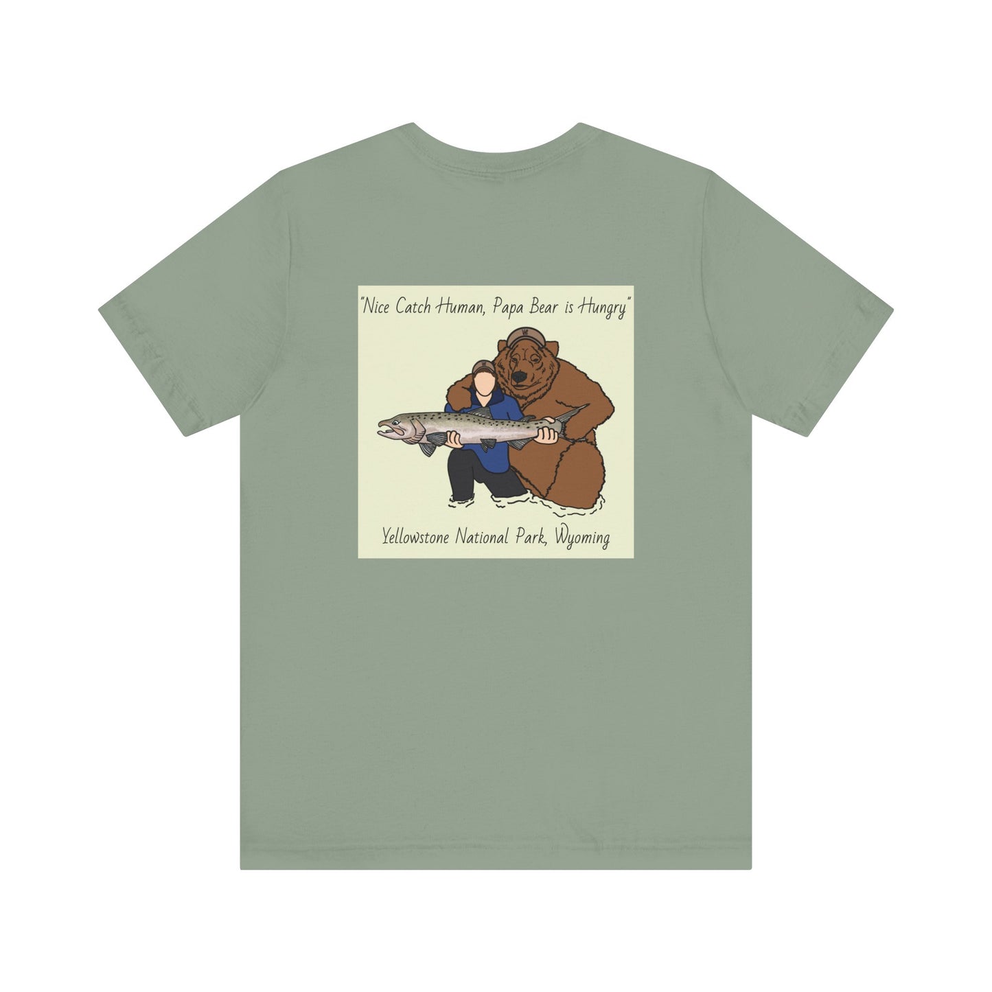 Papa Bear Yellowstone National Park Unisex Lightweight Short Sleeve Tee