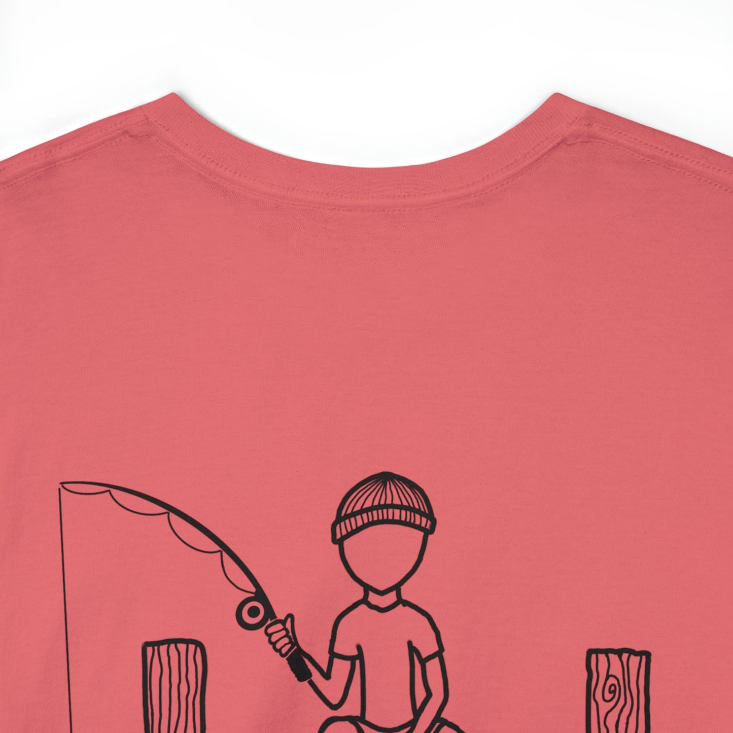 Manitowish Waters Fishing Off Dock - Unisex Heavyweight Short Sleeve Tee