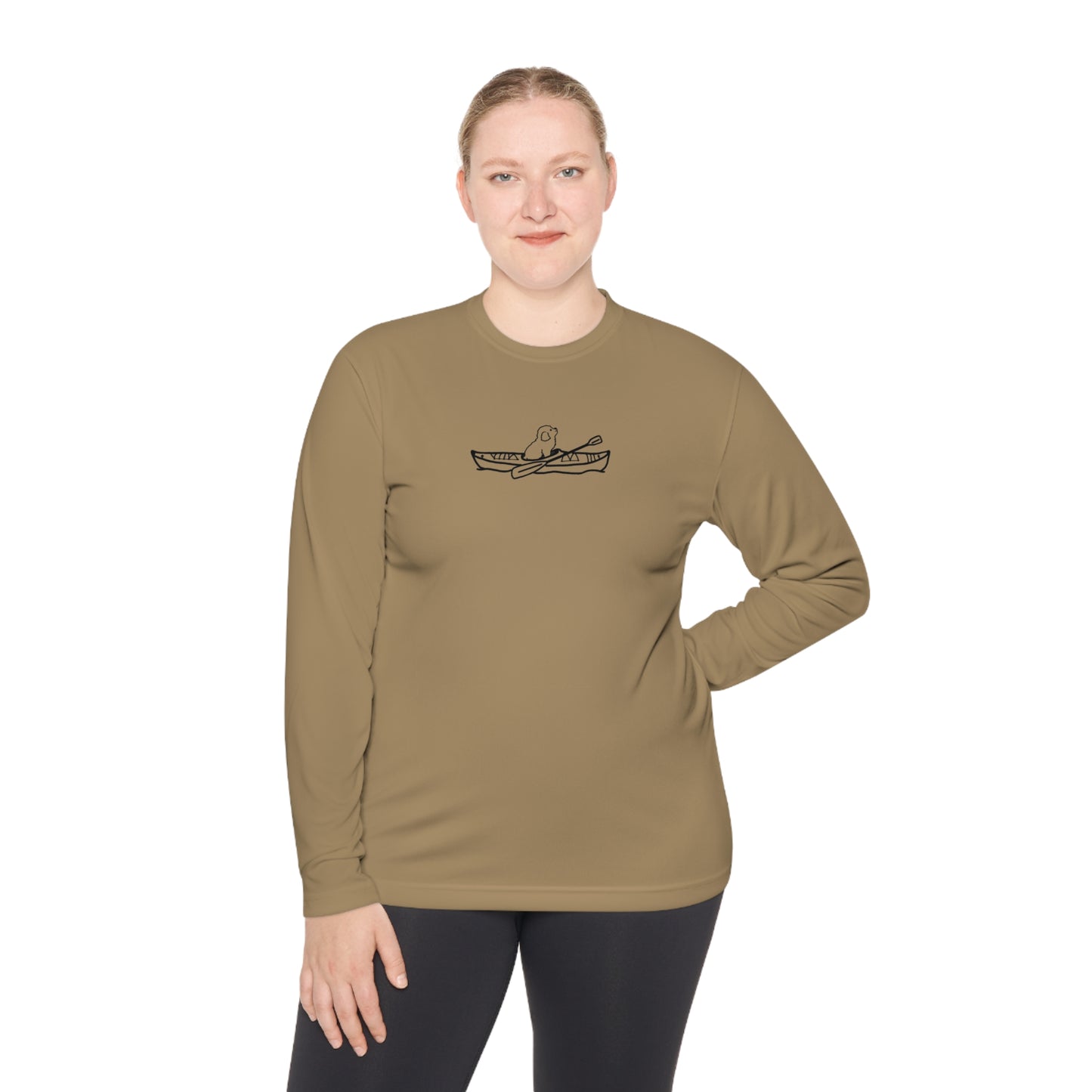 Kayak Dog - Mini Golden Doodle/Toy Poodle - Unisex Lightweight Sport Long Sleeve Tee