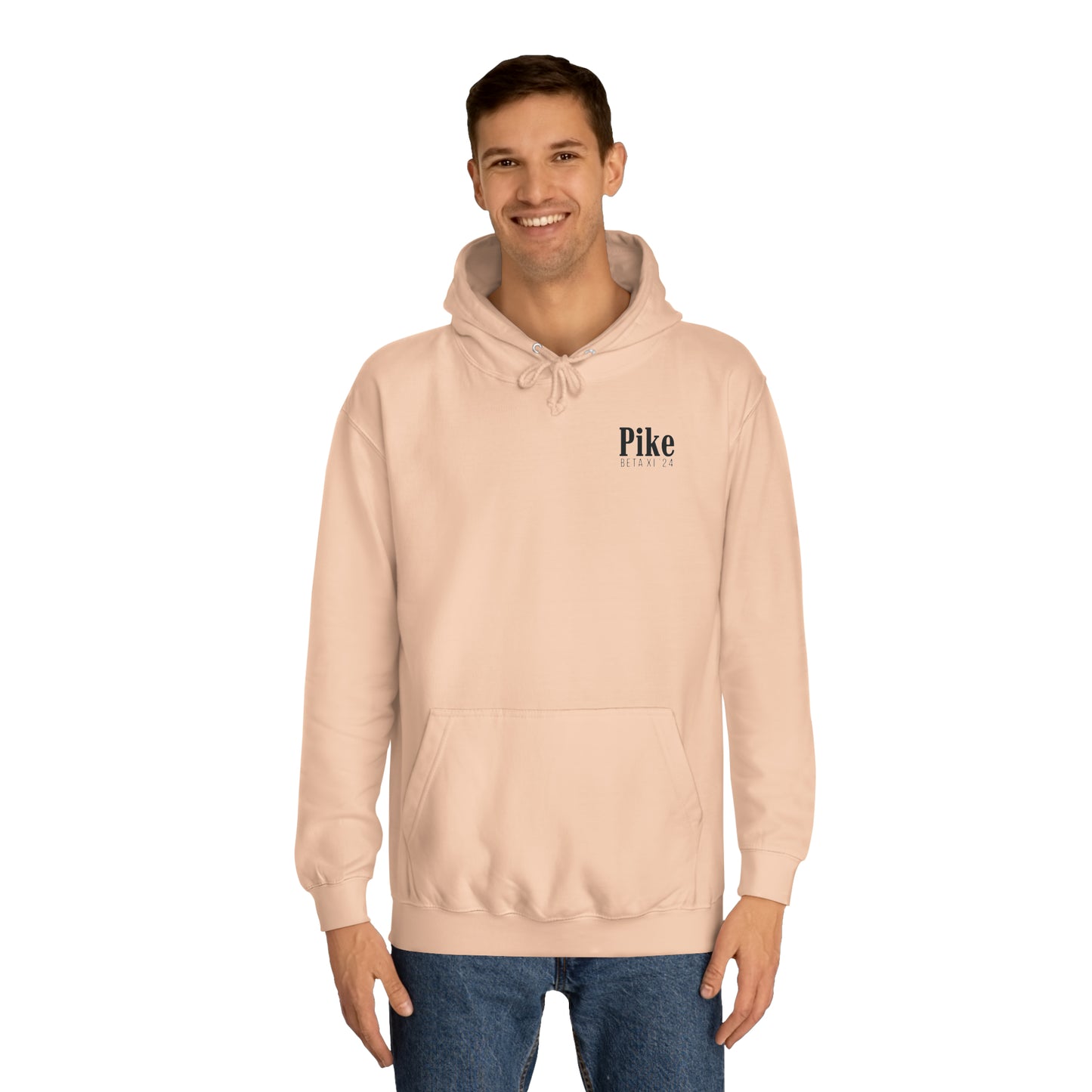 Pike Final Mockup Navy Unisex Hoodie Medium Weight (brown and navy yellow)