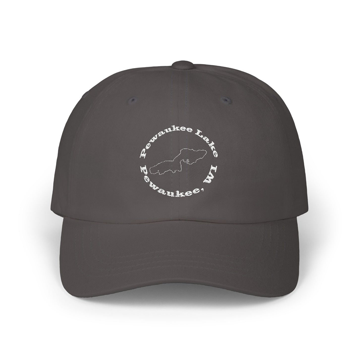 Pewaukee Lake Embroidered White Circle Classic Cap