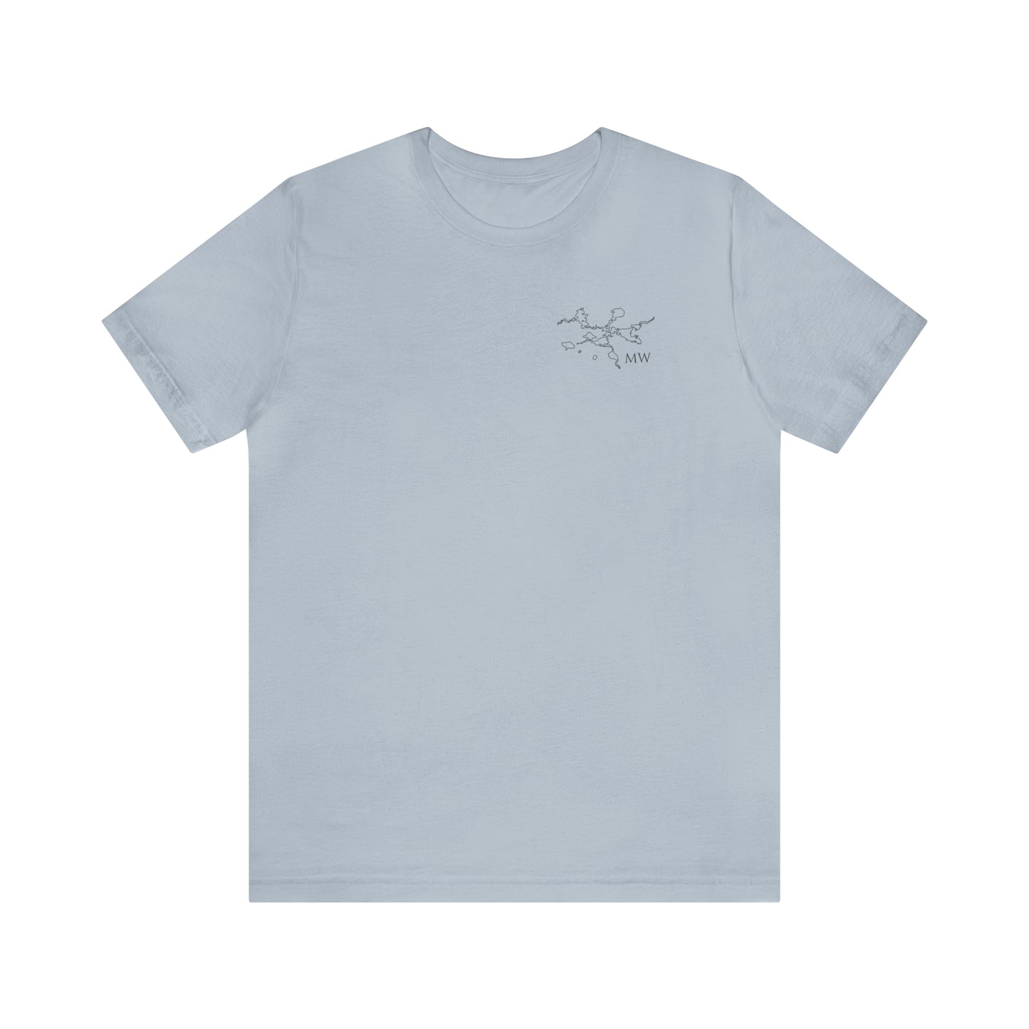 Paddle Board Female Back - Manitowish Waters Unisex Lightweight Short Sleeve Tee