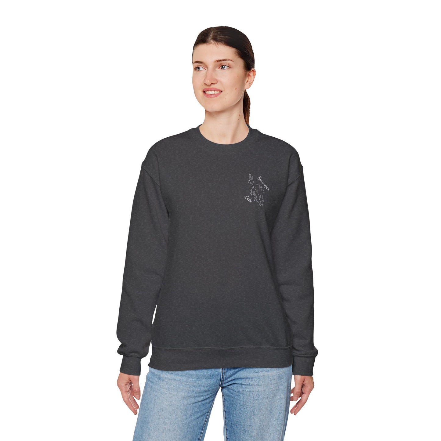 Paddle Board Girl - Sinissippi Lake Unisex Heavy Blend™ Crewneck Sweatshirt