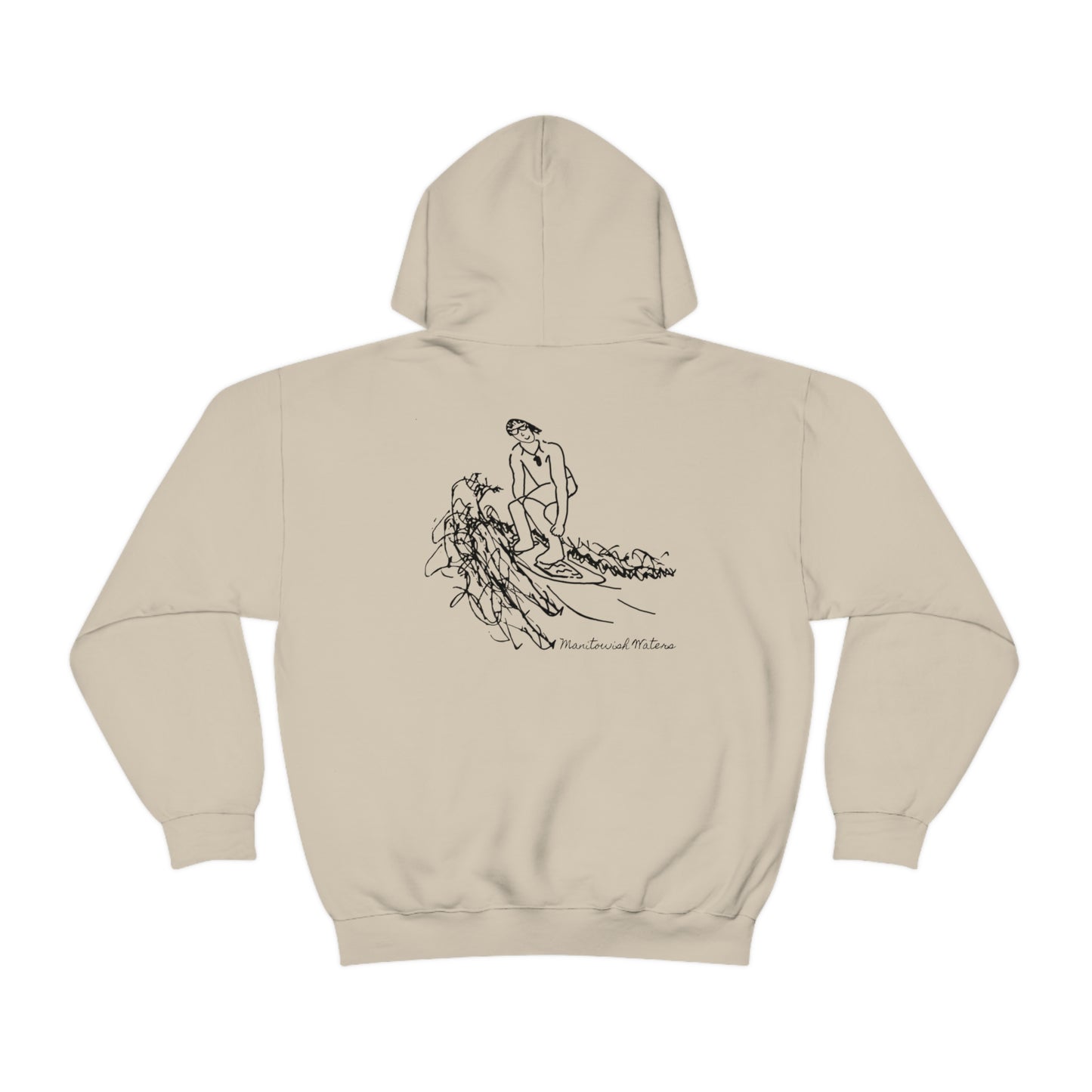 Manitowish Waters Surfing Sketch - Unisex Heavy Blend Hooded Sweatshirt