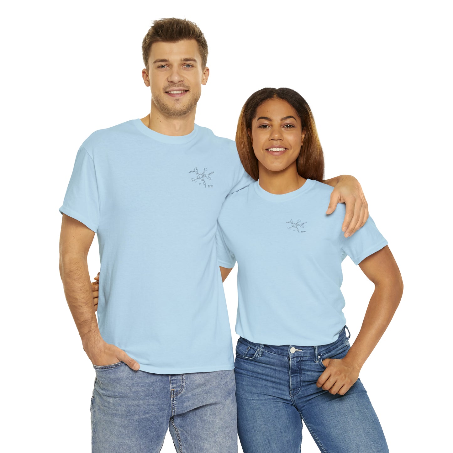 Manitowish Waters Fishing Off Dock - Unisex Heavyweight Short Sleeve Tee