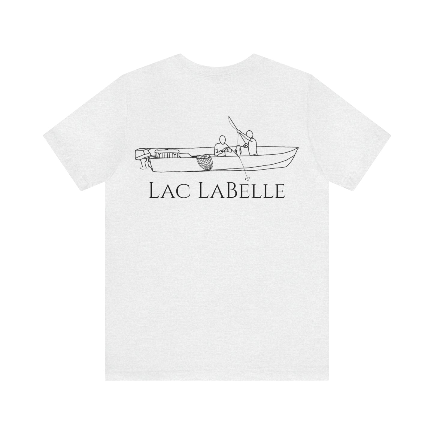 Lac LaBelle, 2 Guys Fishing - Unisex Lightweight Short Sleeve Tee
