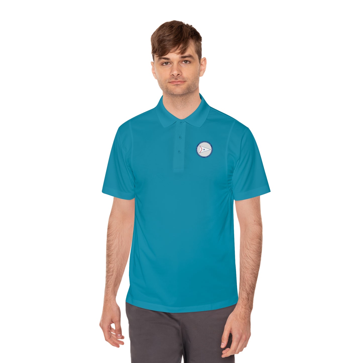 La Belle Yacth Club Logo Circle Patch Men's Sport Polo Shirt