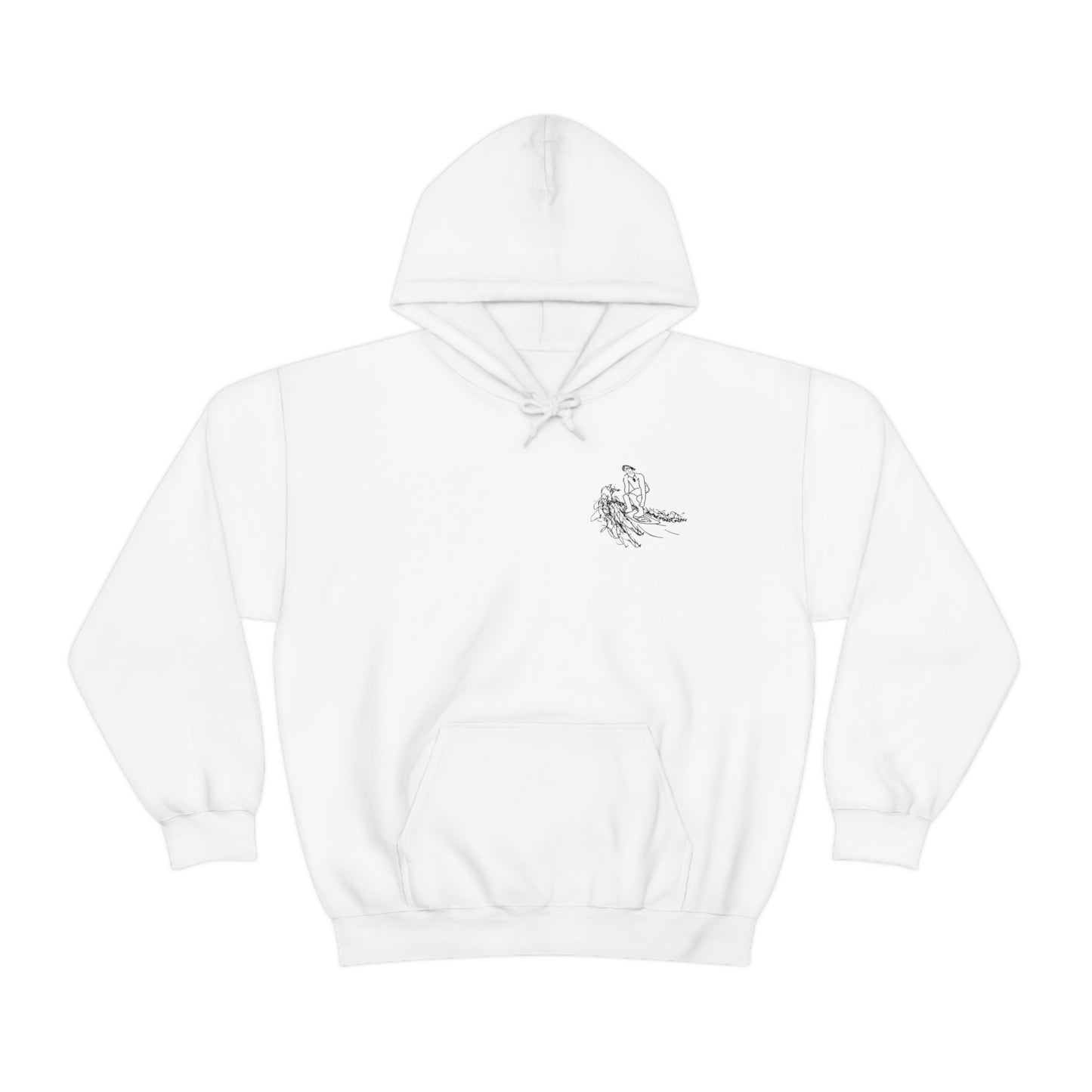 Surf Sketch Patch, Malibu Wakesetter - Lac LaBelle Unisex Heavyweight Hooded Sweatshirt