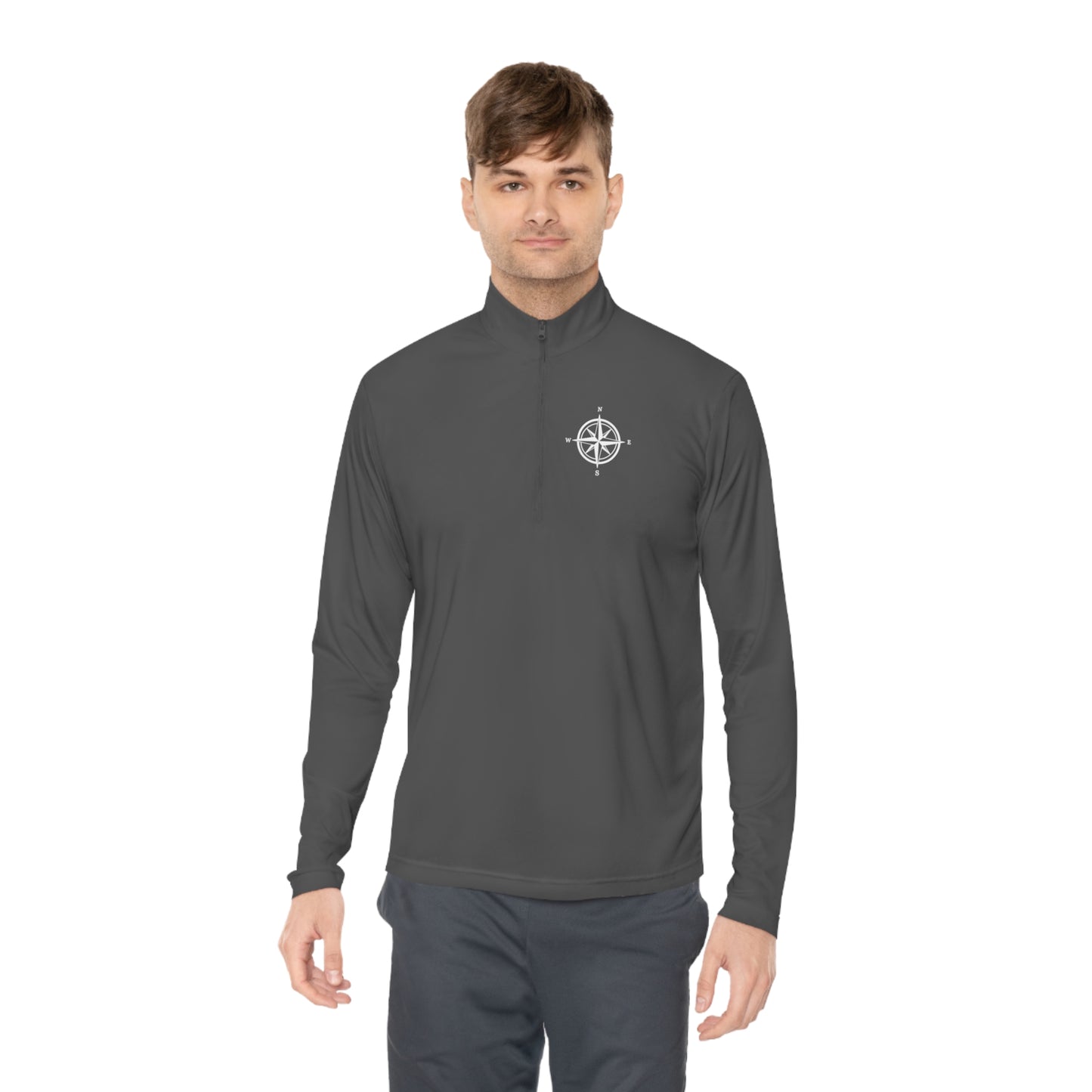 Lake Arbutus Unisex Quarter-Zip - compass rose patch