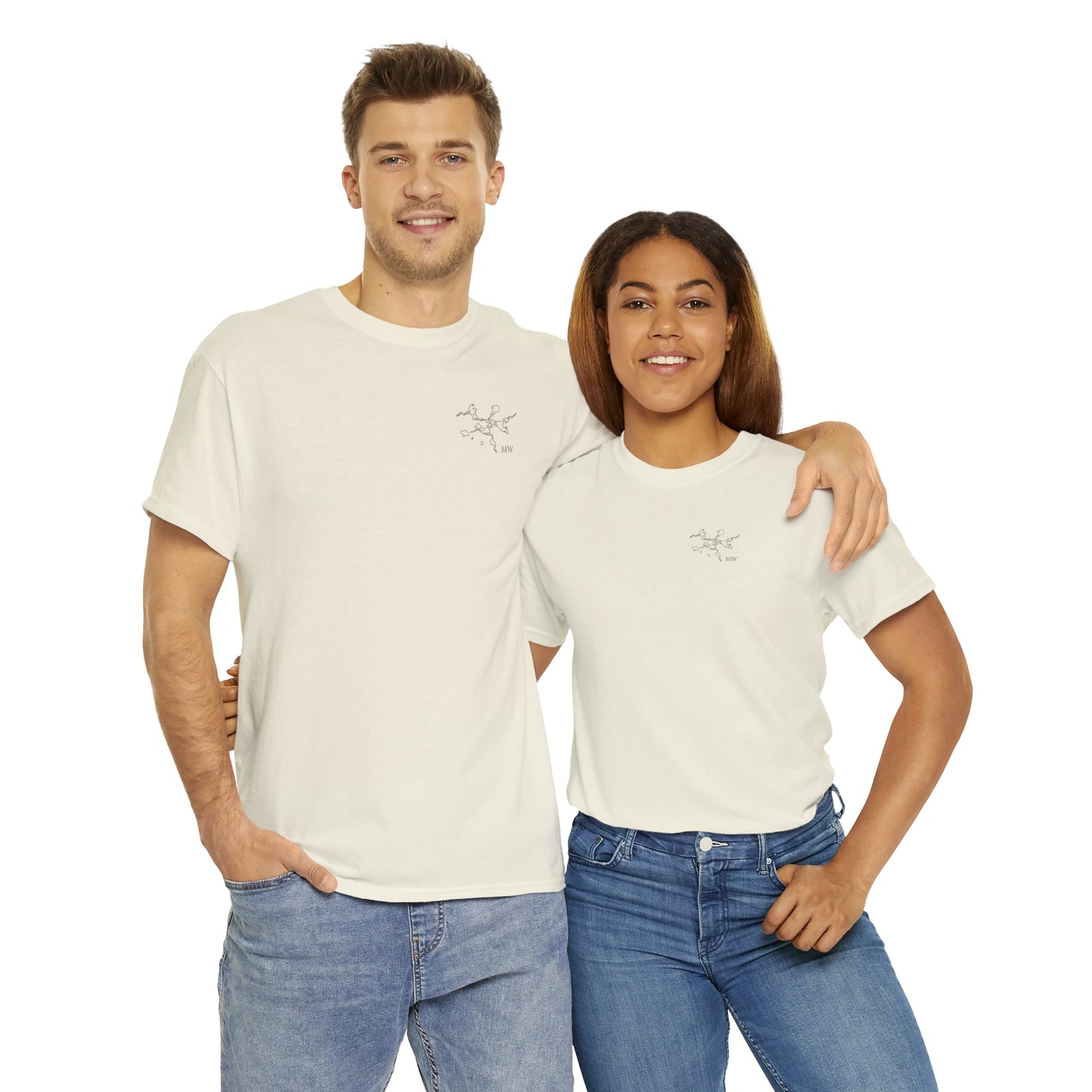 Manitowish Waters Fishing Off Dock - Unisex Heavyweight Short Sleeve Tee