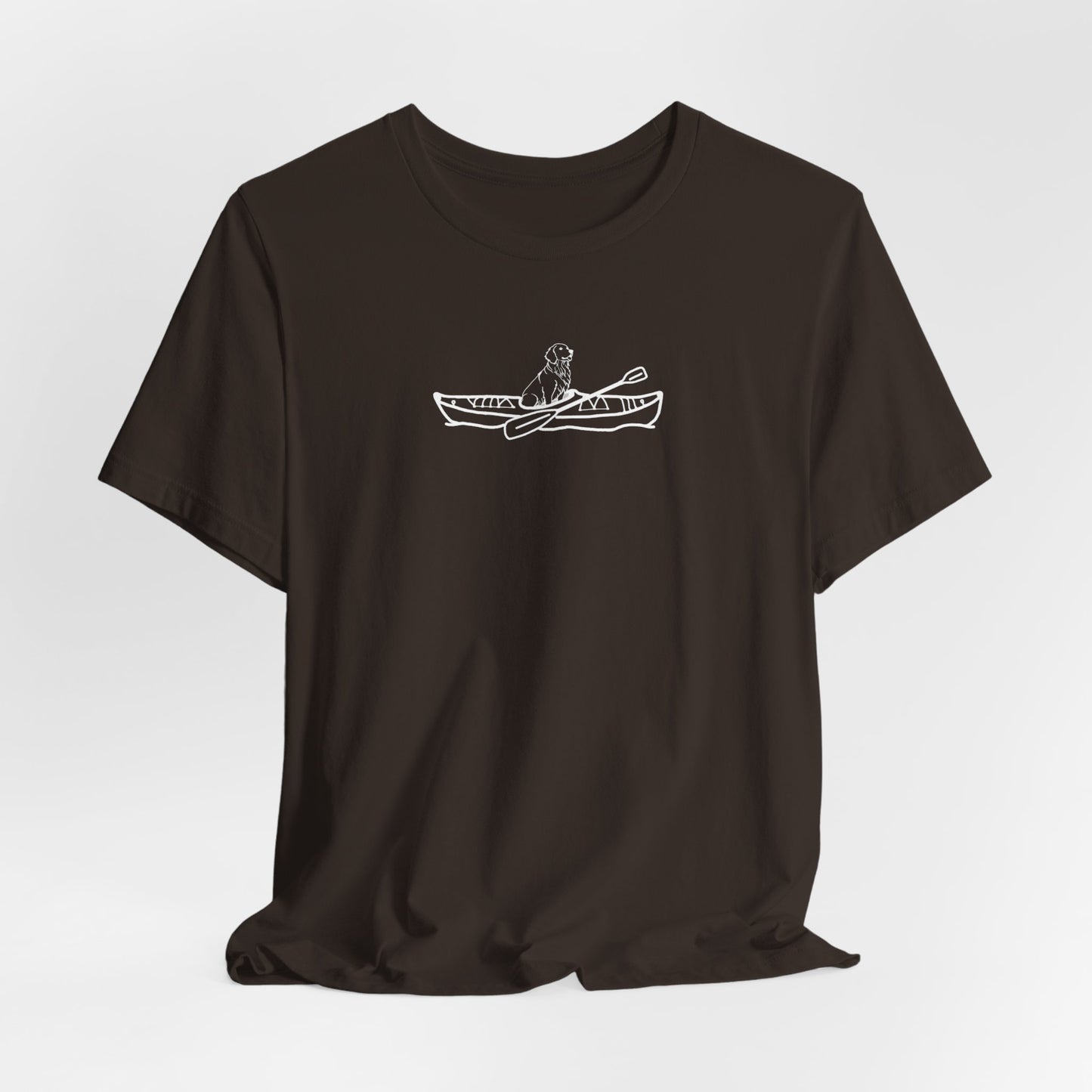 Kayak Dog Golden Retriever Unisex Lightweight Short Sleeve Tee (BC)