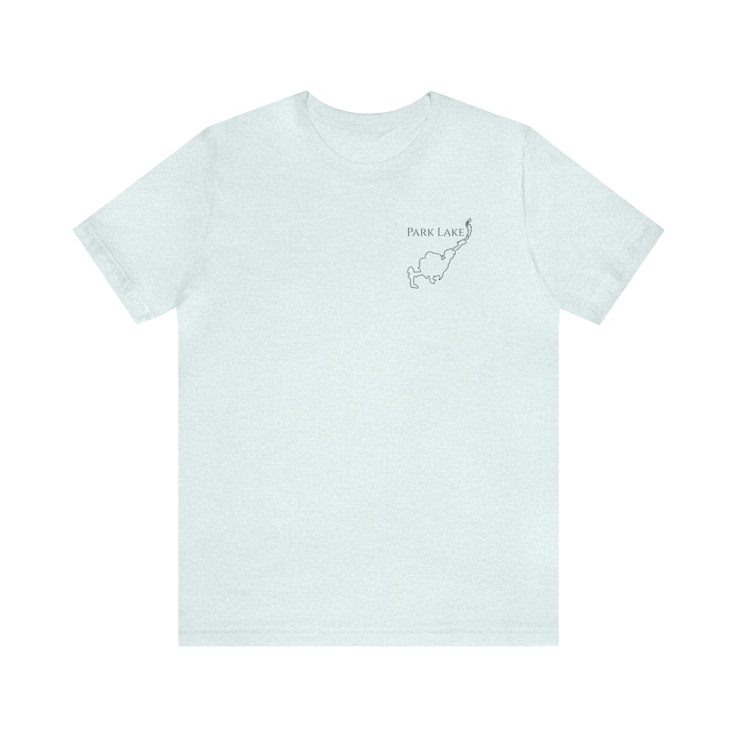 Fishing Off Dock Back - Park Lake Unisex Lightweight Short Sleeve Tee