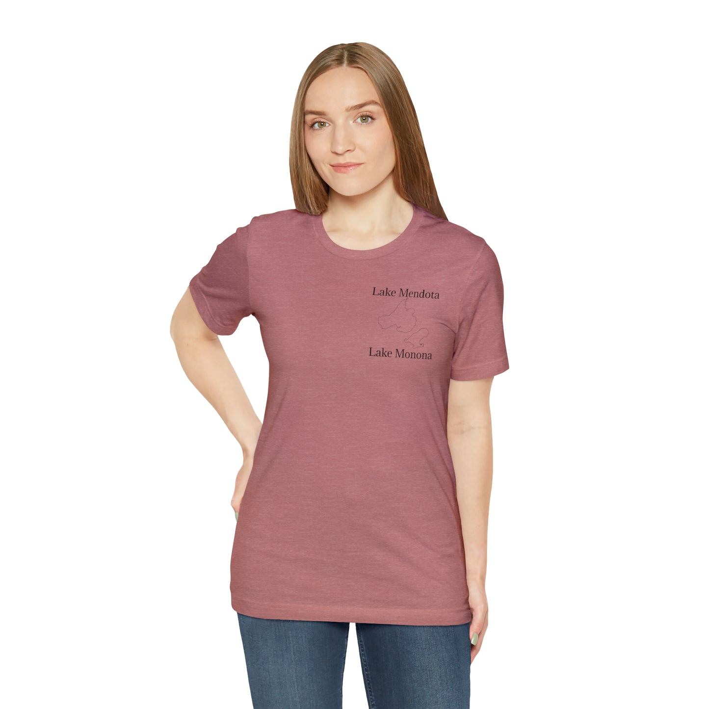 Mendota/Monona , sailboat Badger Logo - Bella & Canvas Short Sleeve