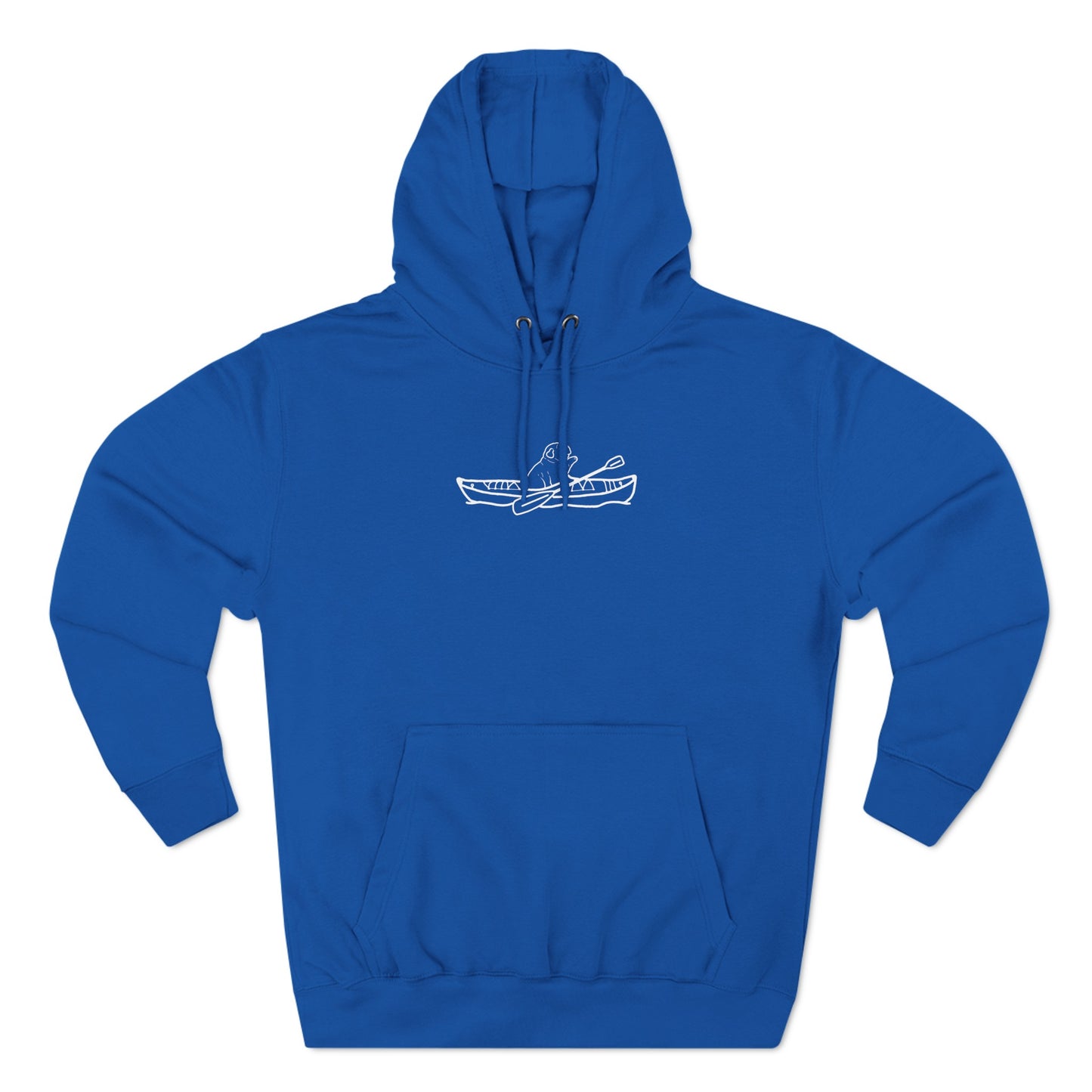 Kayak Dog - English Bulldog, Three-Panel Fleece Hoodie Unisex (LS)