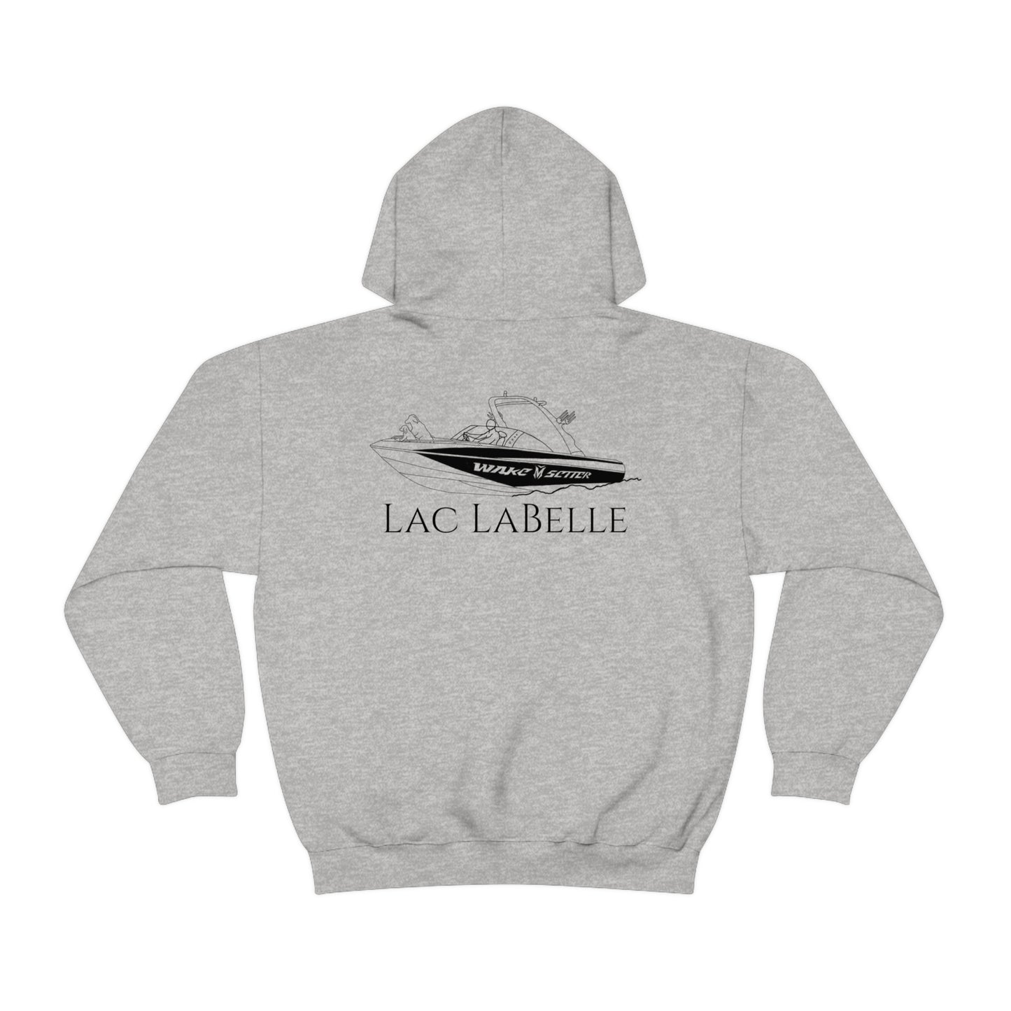 Surf Sketch Patch, Malibu Wakesetter - Lac LaBelle Unisex Heavyweight Hooded Sweatshirt