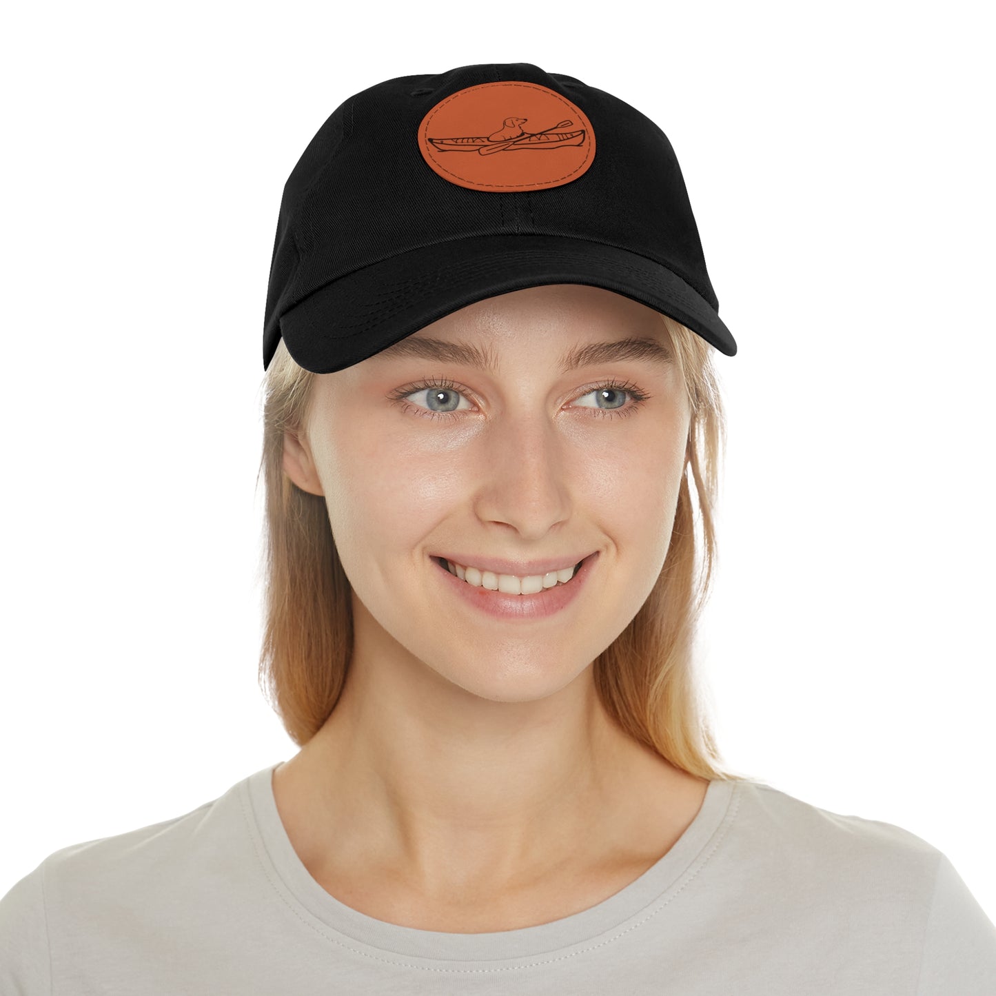 Kayak Dog Dachshund Hat with Leather Patch (Round)