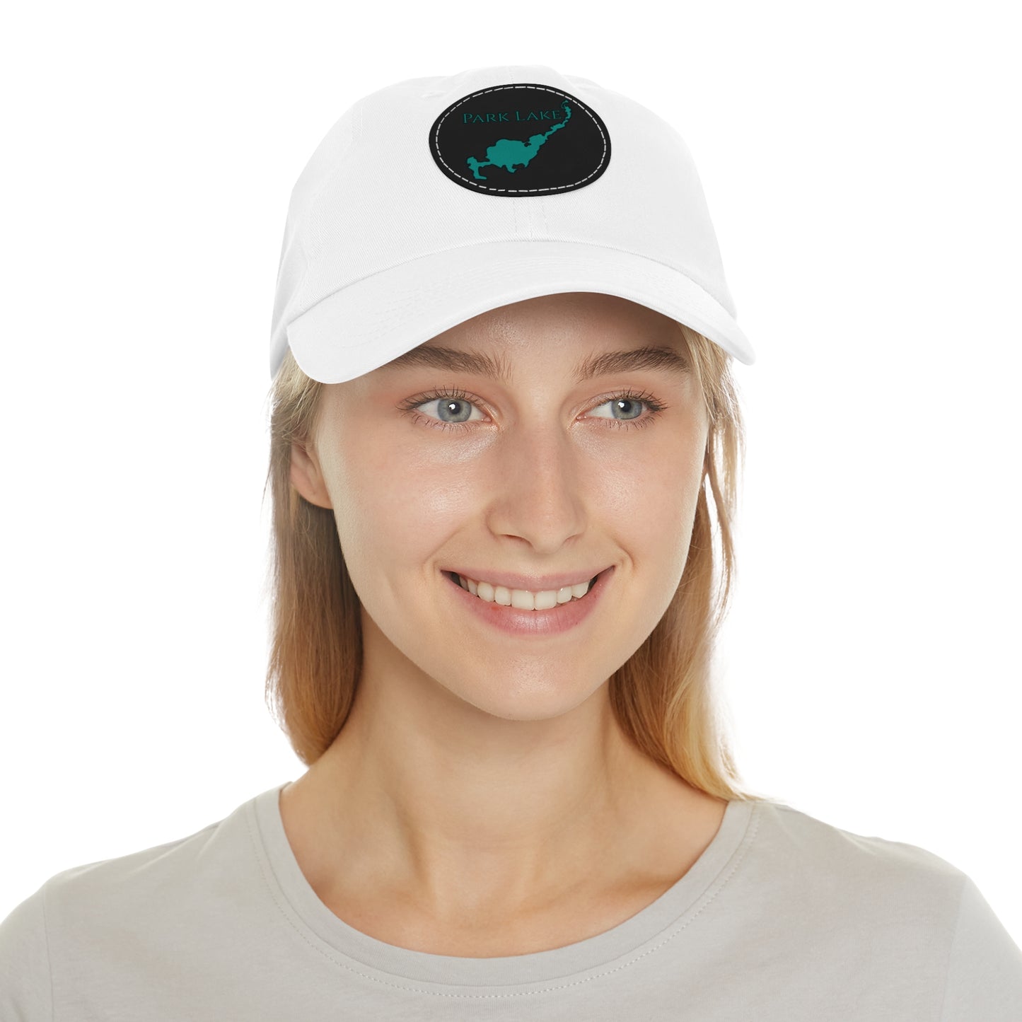 Park Lake Embroidered Hat with Leather Patch