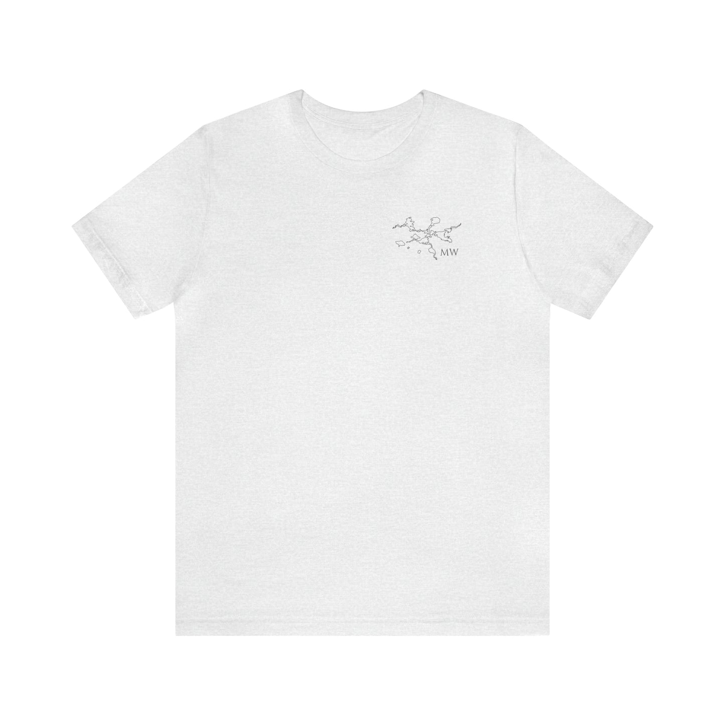 Paddle Board Female Back - Manitowish Waters Unisex Lightweight Short Sleeve Tee