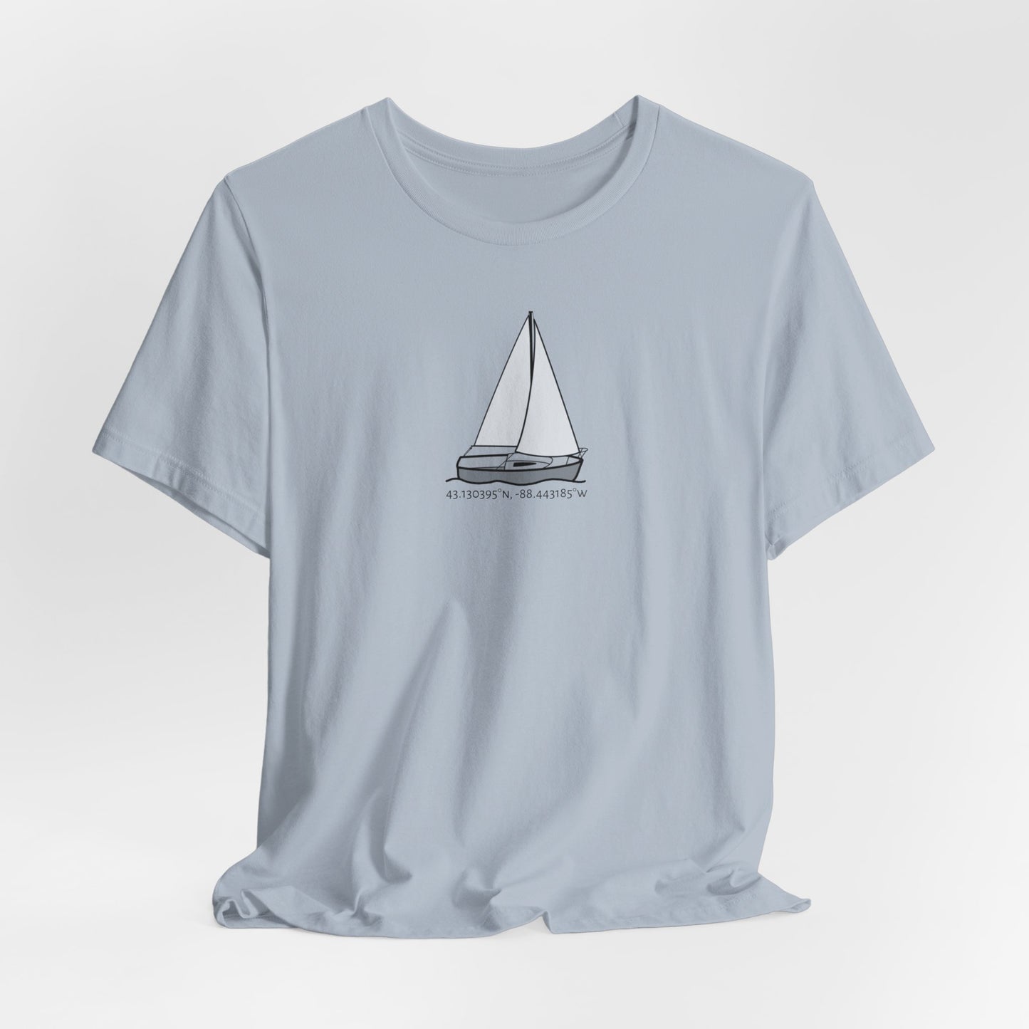 Unisex Lightweight Short Sleeve Tee (Comfort Sailboat Design)