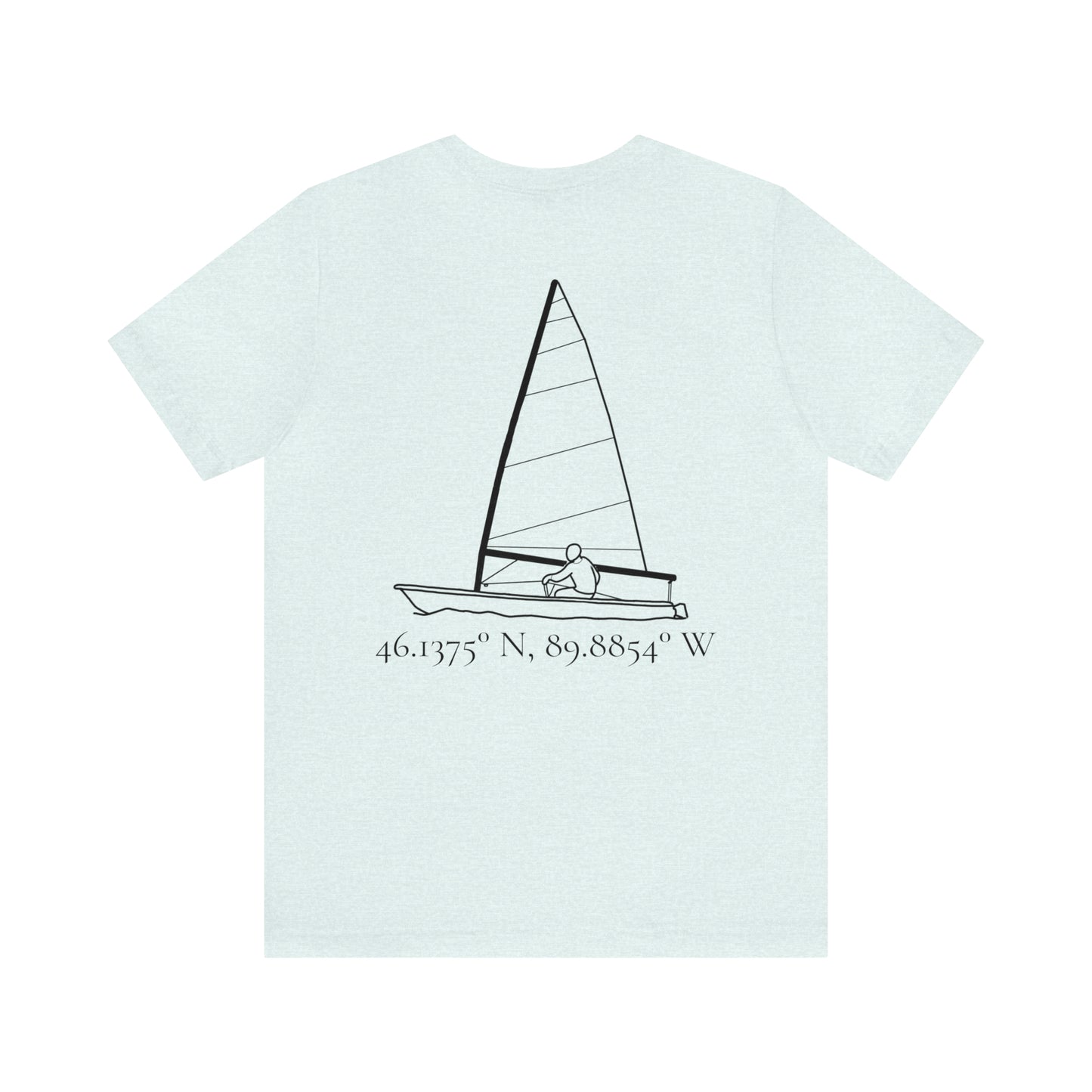 Sailing and Coordinates - Manitowish Waters Unisex Lightweight Short Sleeve Tee