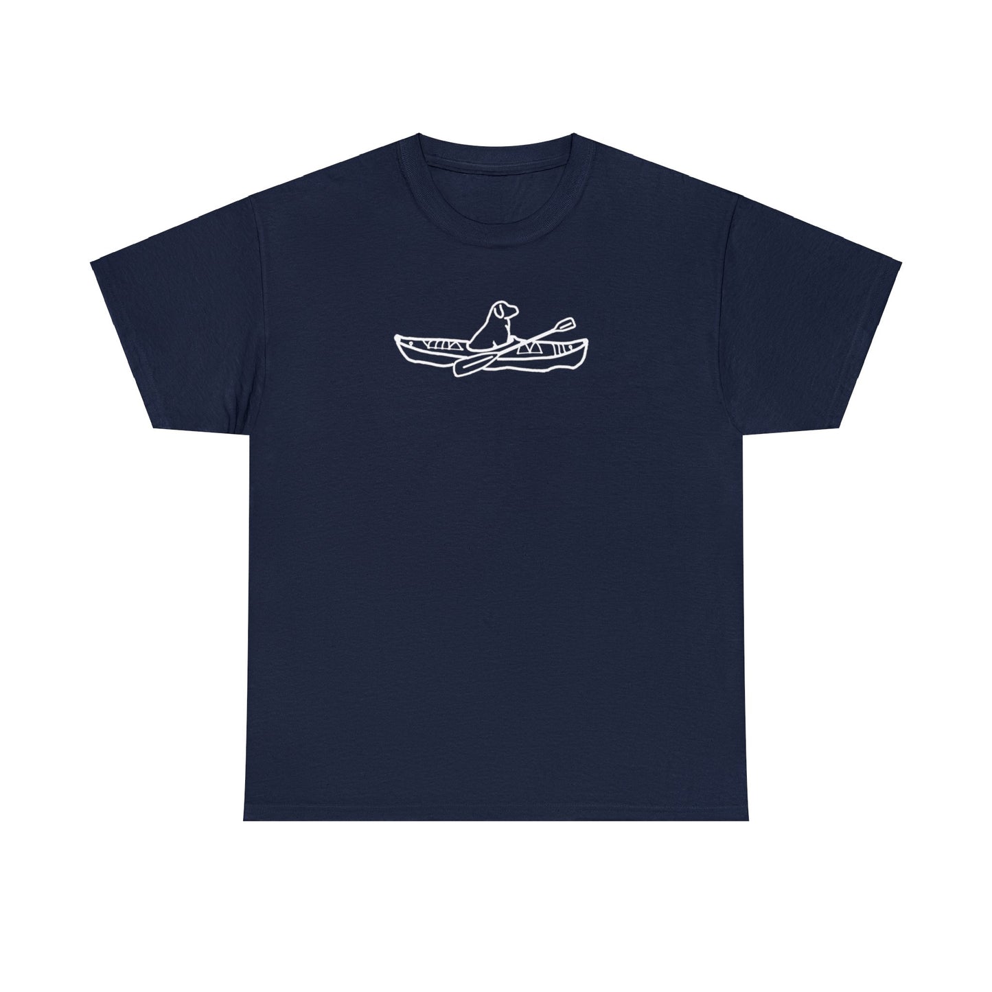 Unisex Heavy Tee Shirt - Kayak Dog