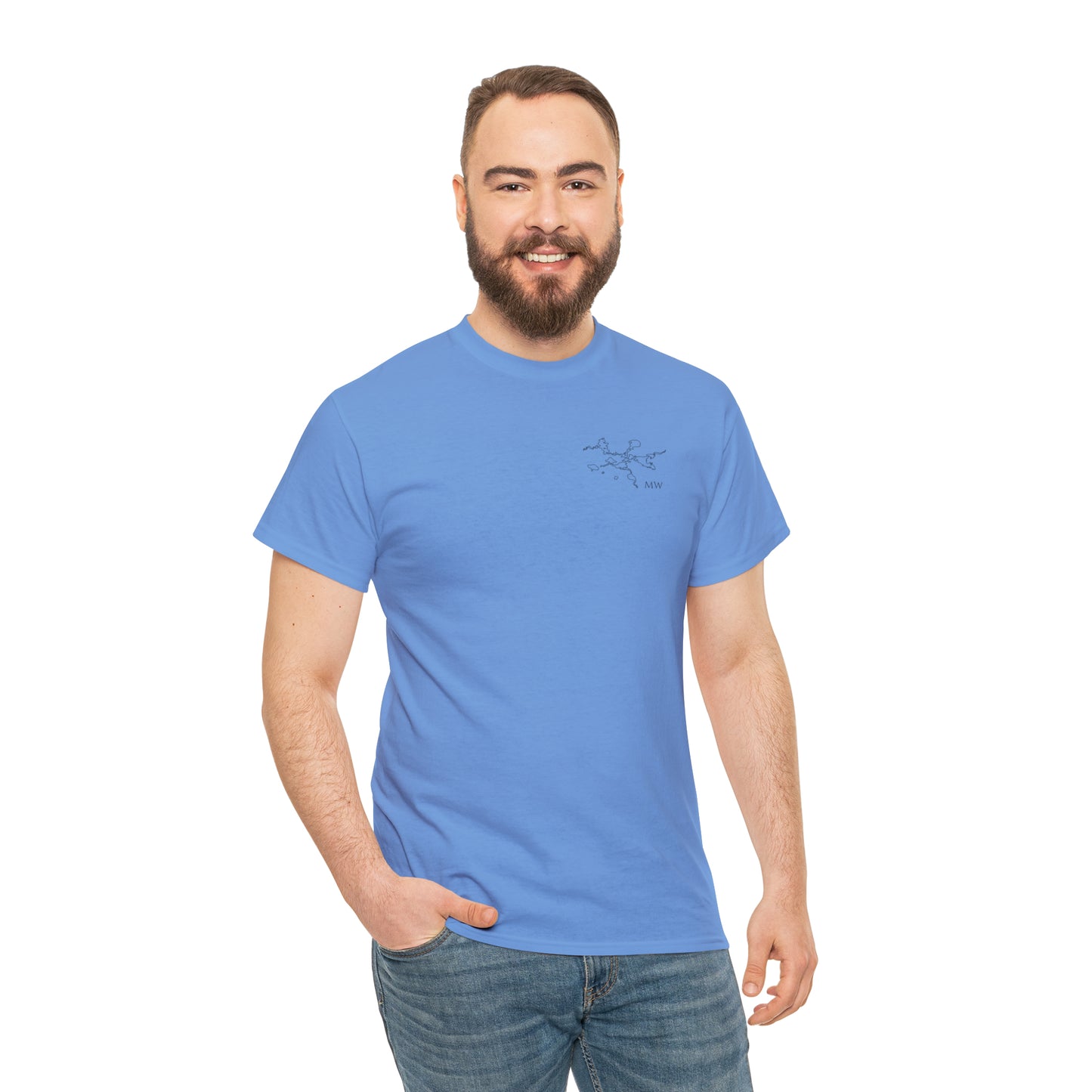 Manitowish Waters Fishing Off Dock - Unisex Heavyweight Short Sleeve Tee