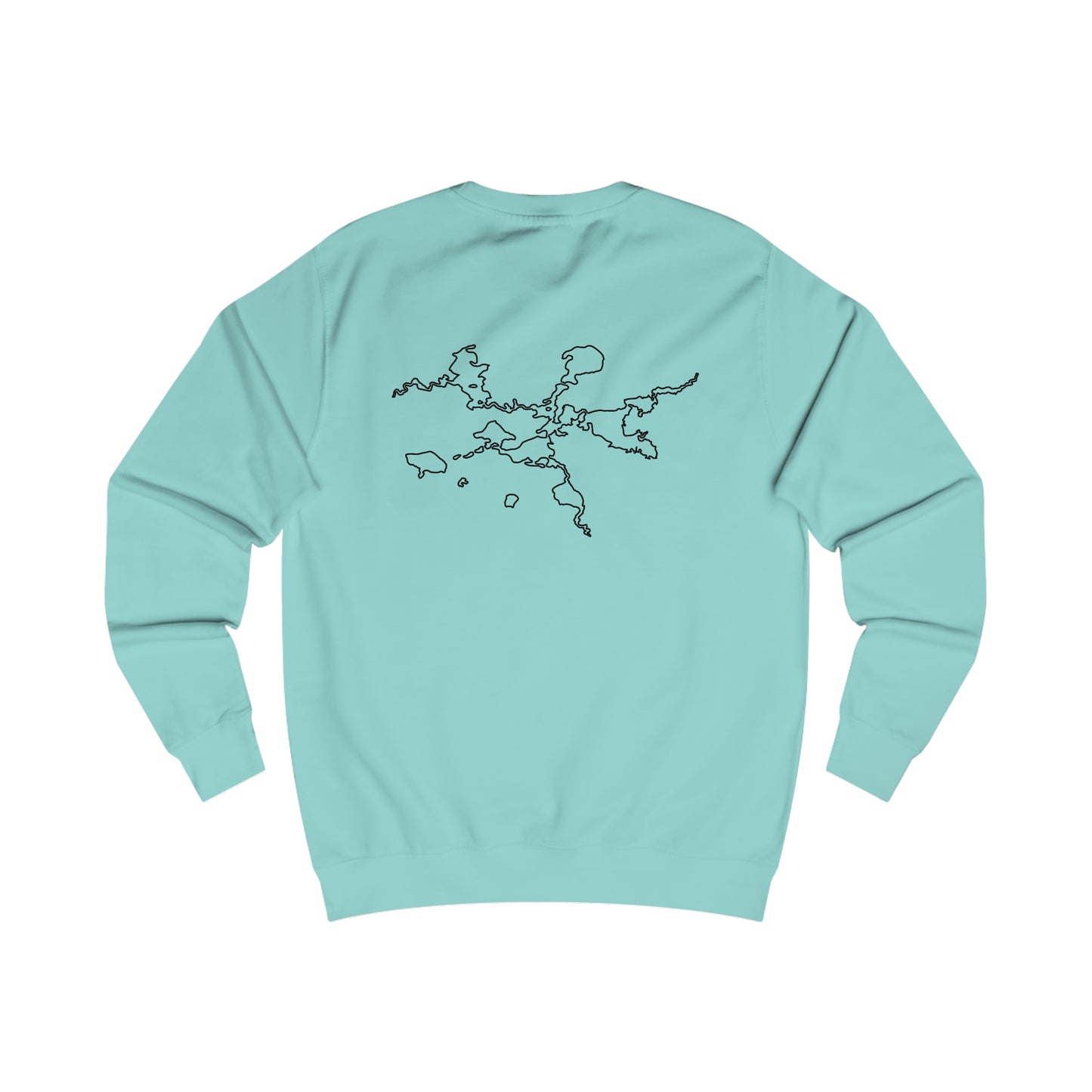 Manitowish Waters with Back Outline - Men's Crewneck