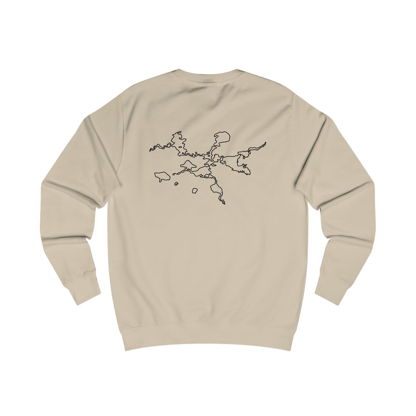 Manitowish Waters with Back Outline - Men's Crewneck
