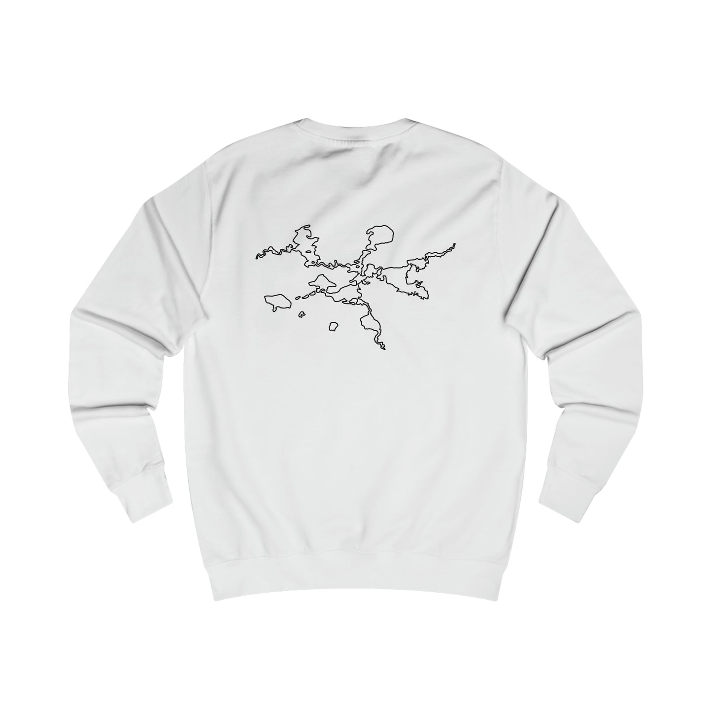 Manitowish Waters with Back Outline - Men's Crewneck