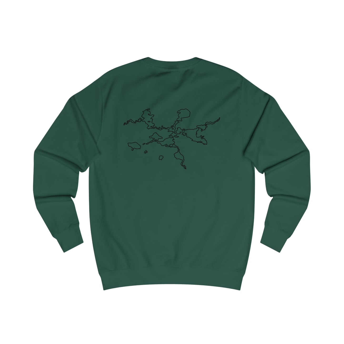 Manitowish Waters with Back Outline - Men's Crewneck