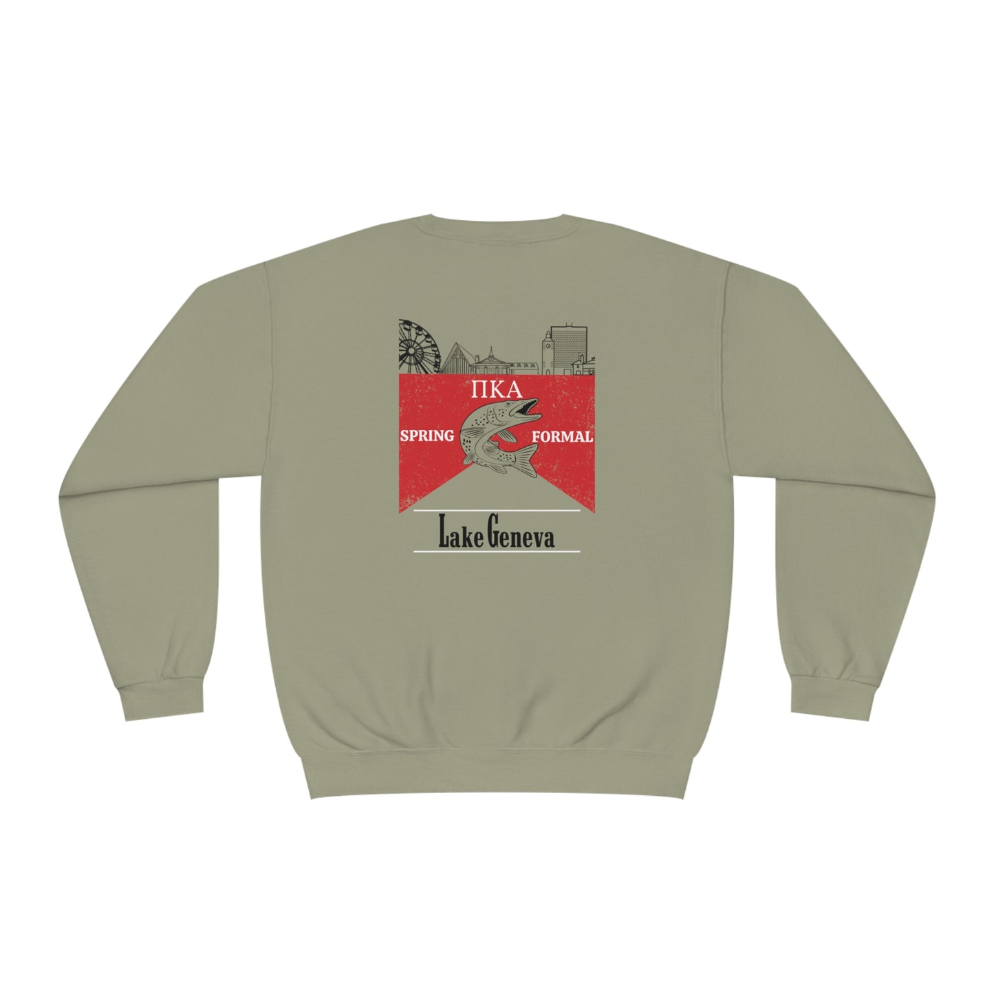 Pike Mockup 1 Crewneck Sweatshirt budwiser red
