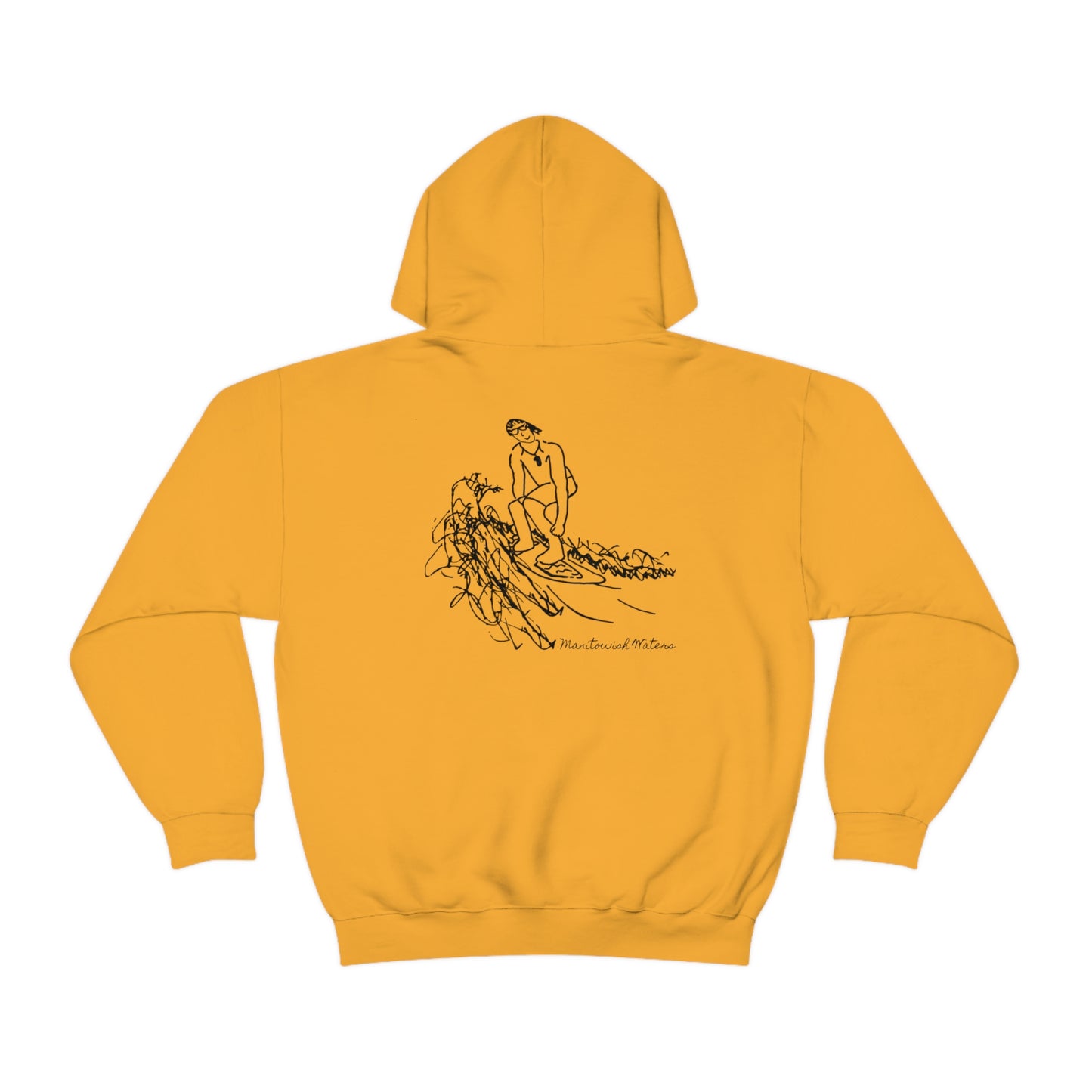 Manitowish Waters Surfing Sketch - Unisex Heavy Blend Hooded Sweatshirt