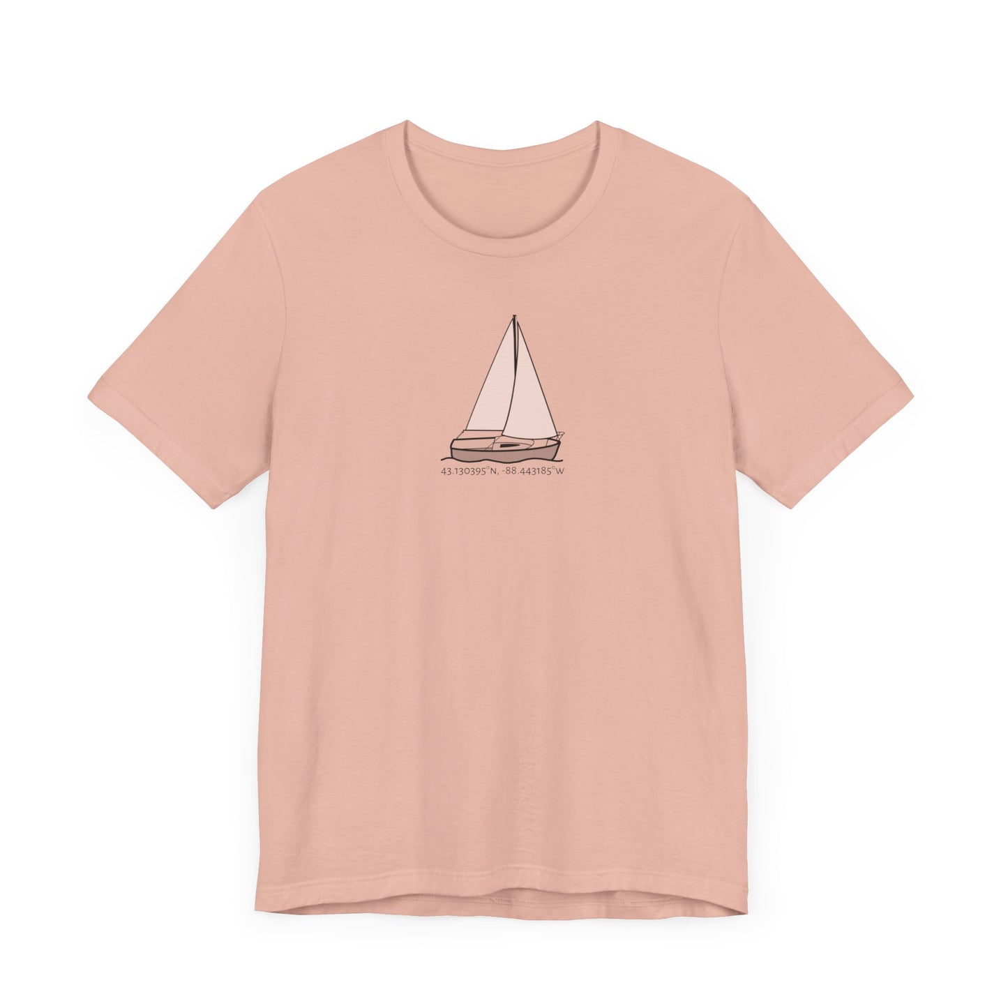 Unisex Lightweight Short Sleeve Tee (Comfort Sailboat Design)