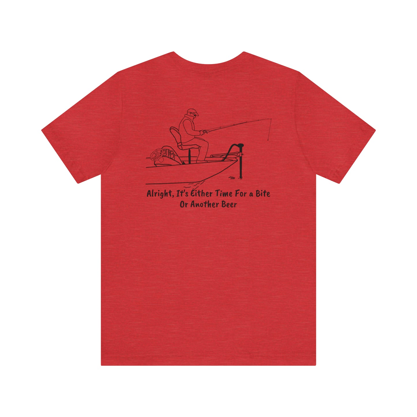 Trolling Motor Fishing Bite or Beer - Lac LaBelle Unisex Lightweight Short Sleeve Tee