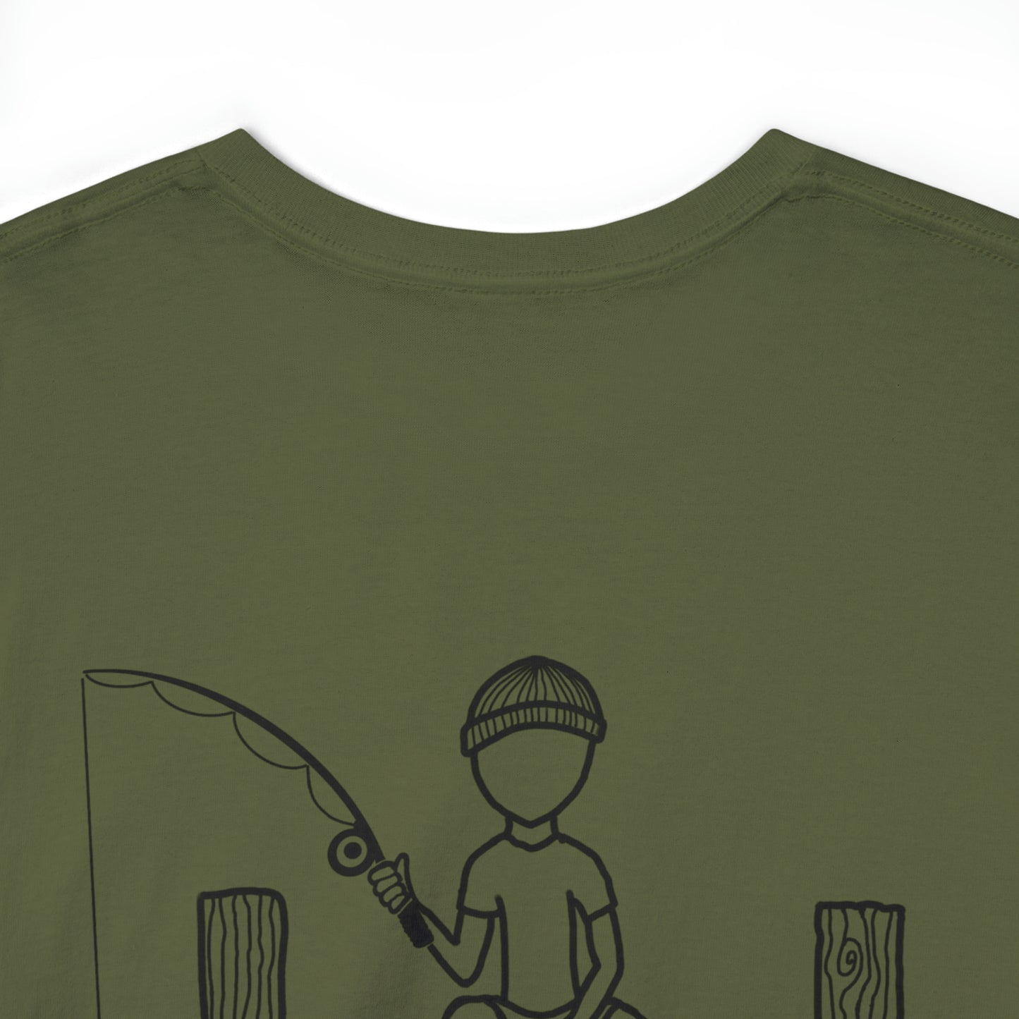 Manitowish Waters Fishing Off Dock - Unisex Heavyweight Short Sleeve Tee