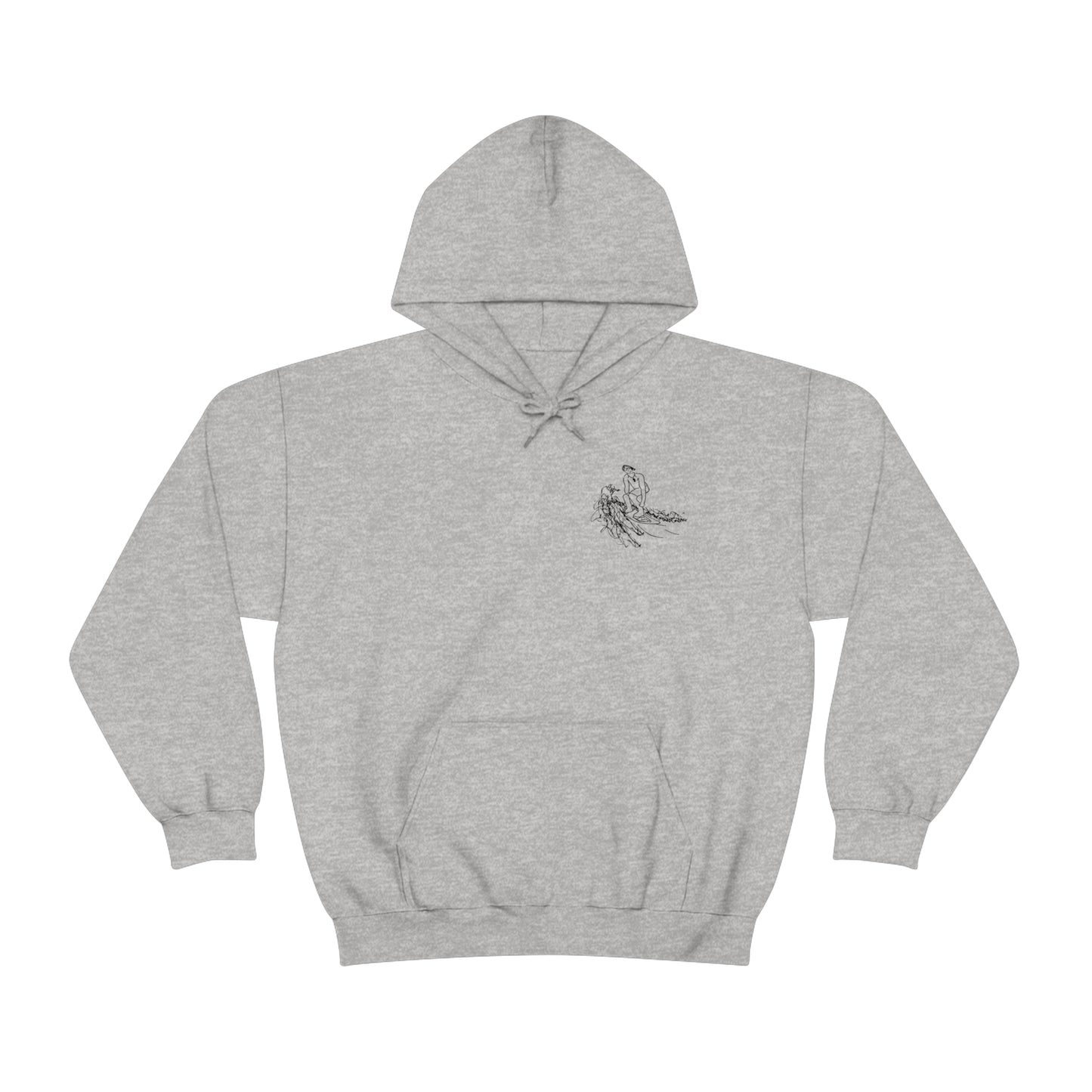 Surf Sketch Patch, Malibu Wakesetter - Lac LaBelle Unisex Heavyweight Hooded Sweatshirt