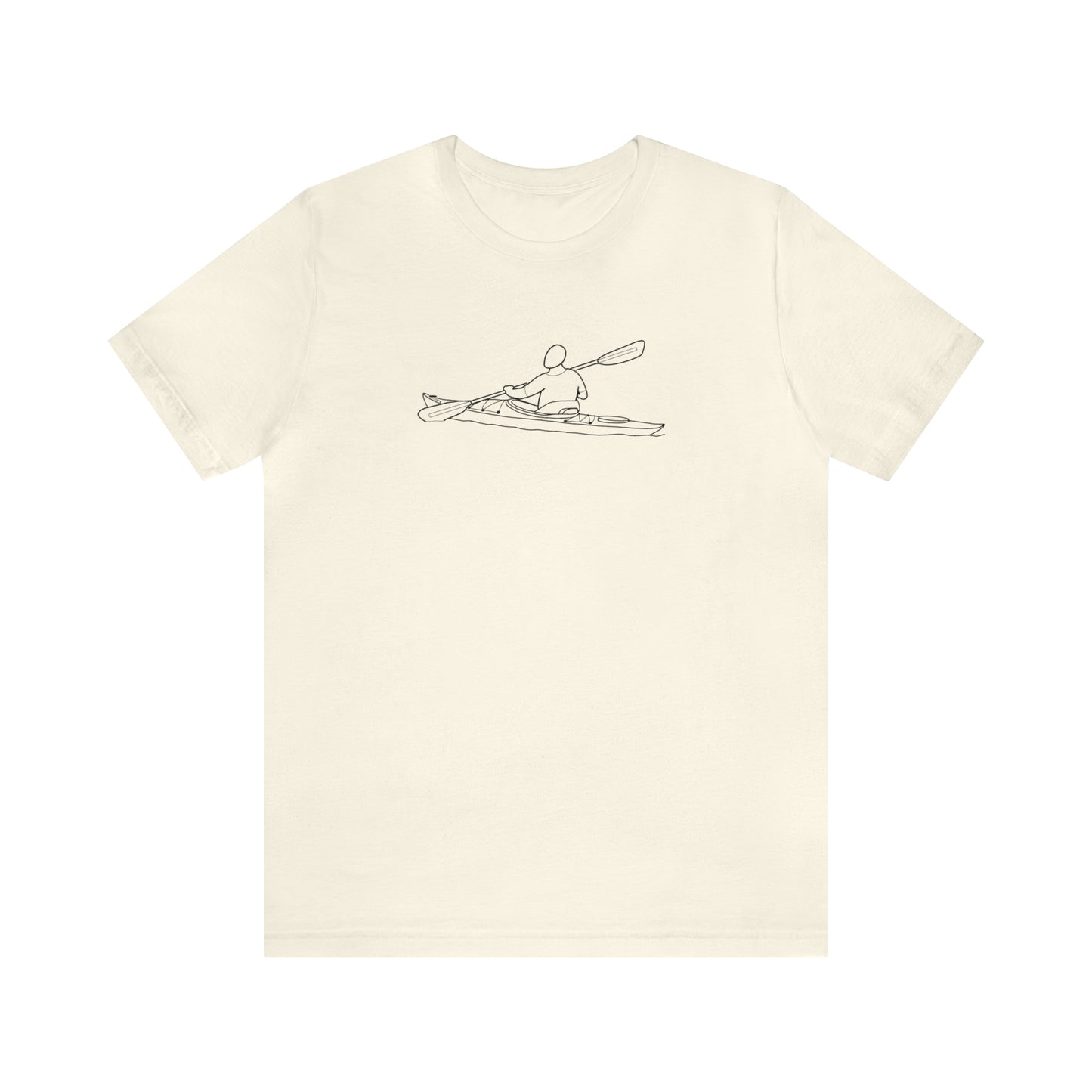 Lac LaBelle, Kayak Front - Unisex Lightweight Short Sleeve Tee
