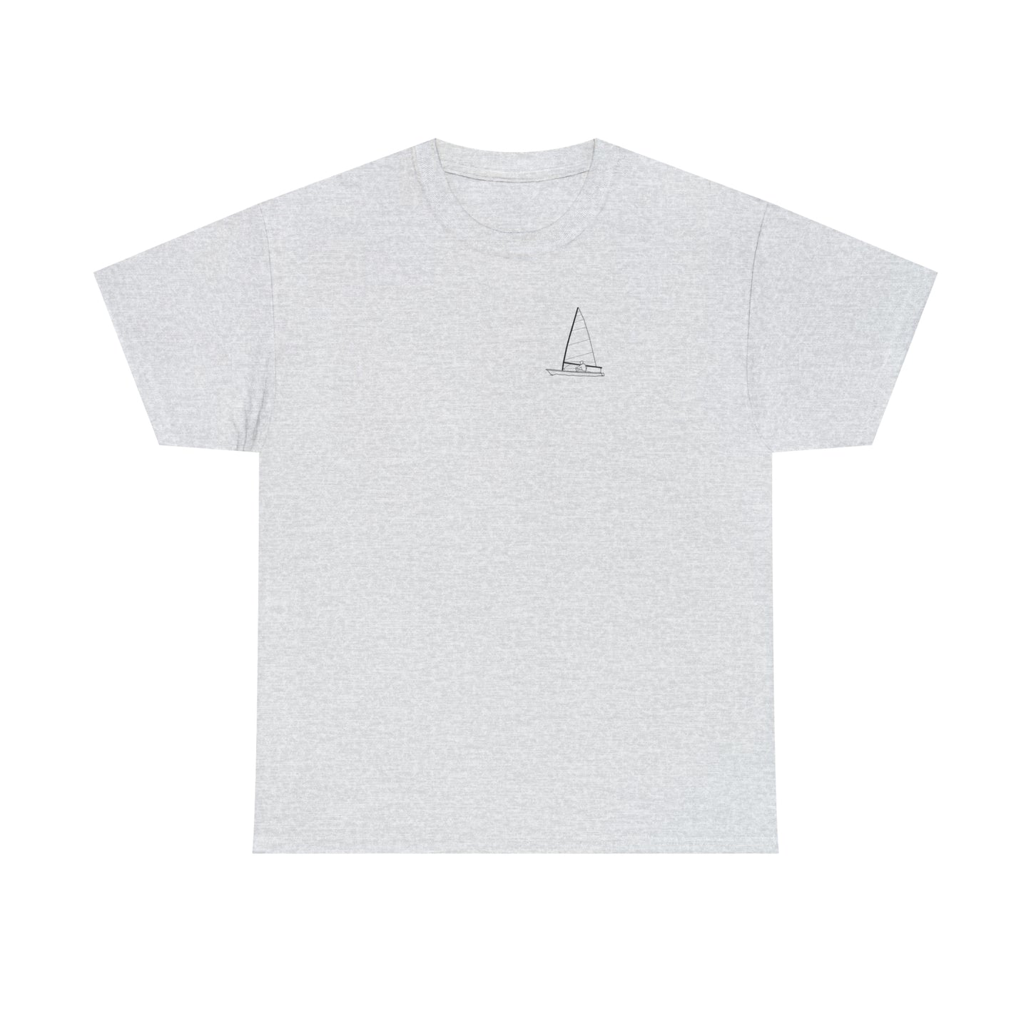 Manitowish Waters Sailboat Patch and Coordinates - Unisex Heavy Tee Shirt