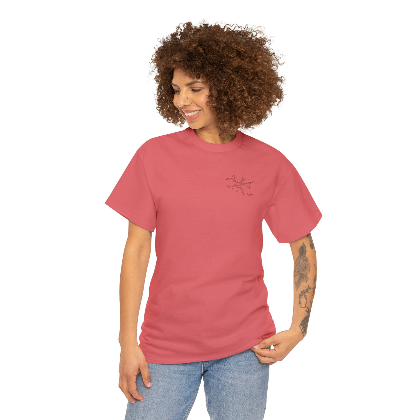 Manitowish Waters Fishing Off Dock - Unisex Heavyweight Short Sleeve Tee