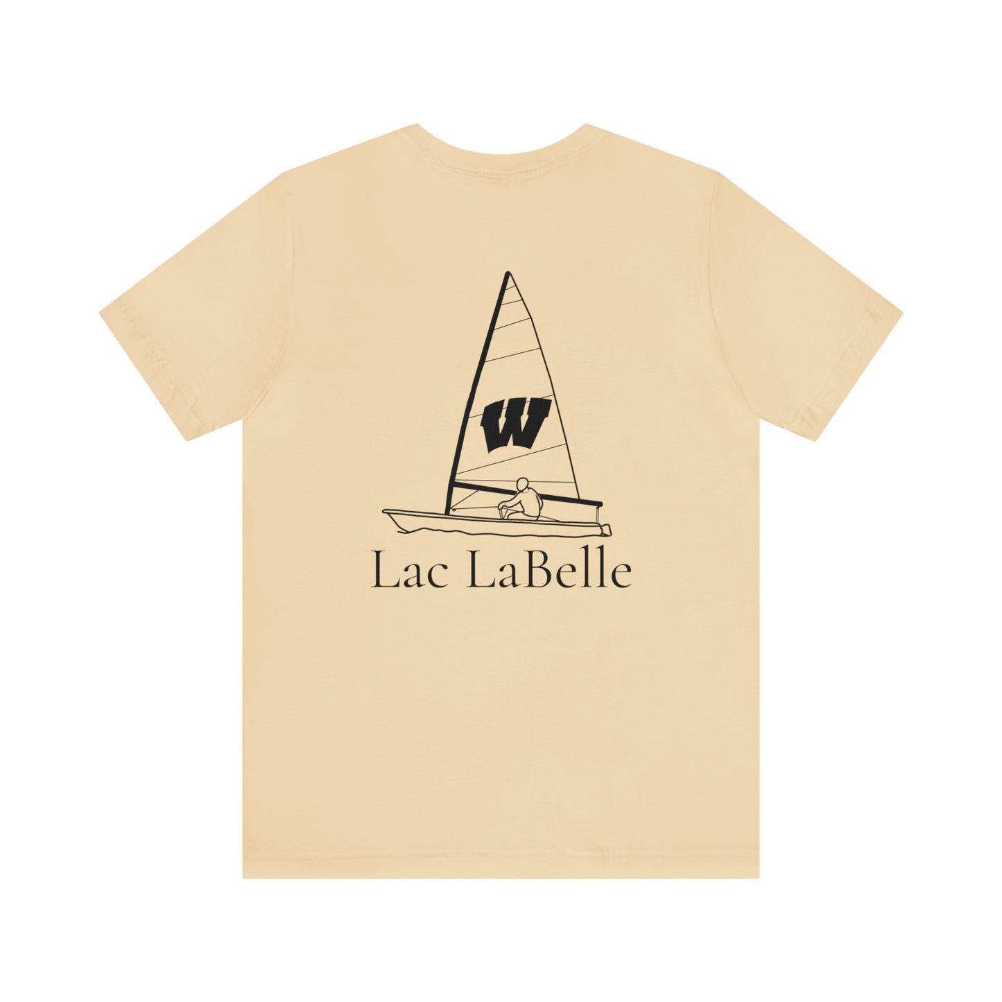 Wisconsin Sailing - Lac LaBelle Unisex Lightweight Short Sleeve Tee