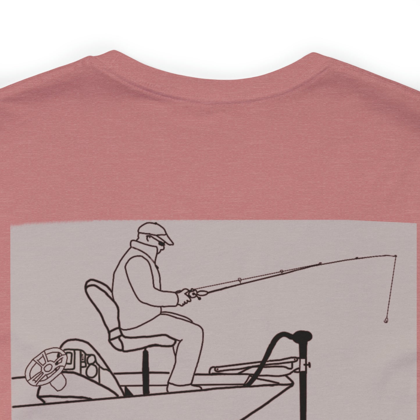 Fowler Lake front, Fishing with Blue Background - Bella & Canvas Unisex Short Sleeve Tee