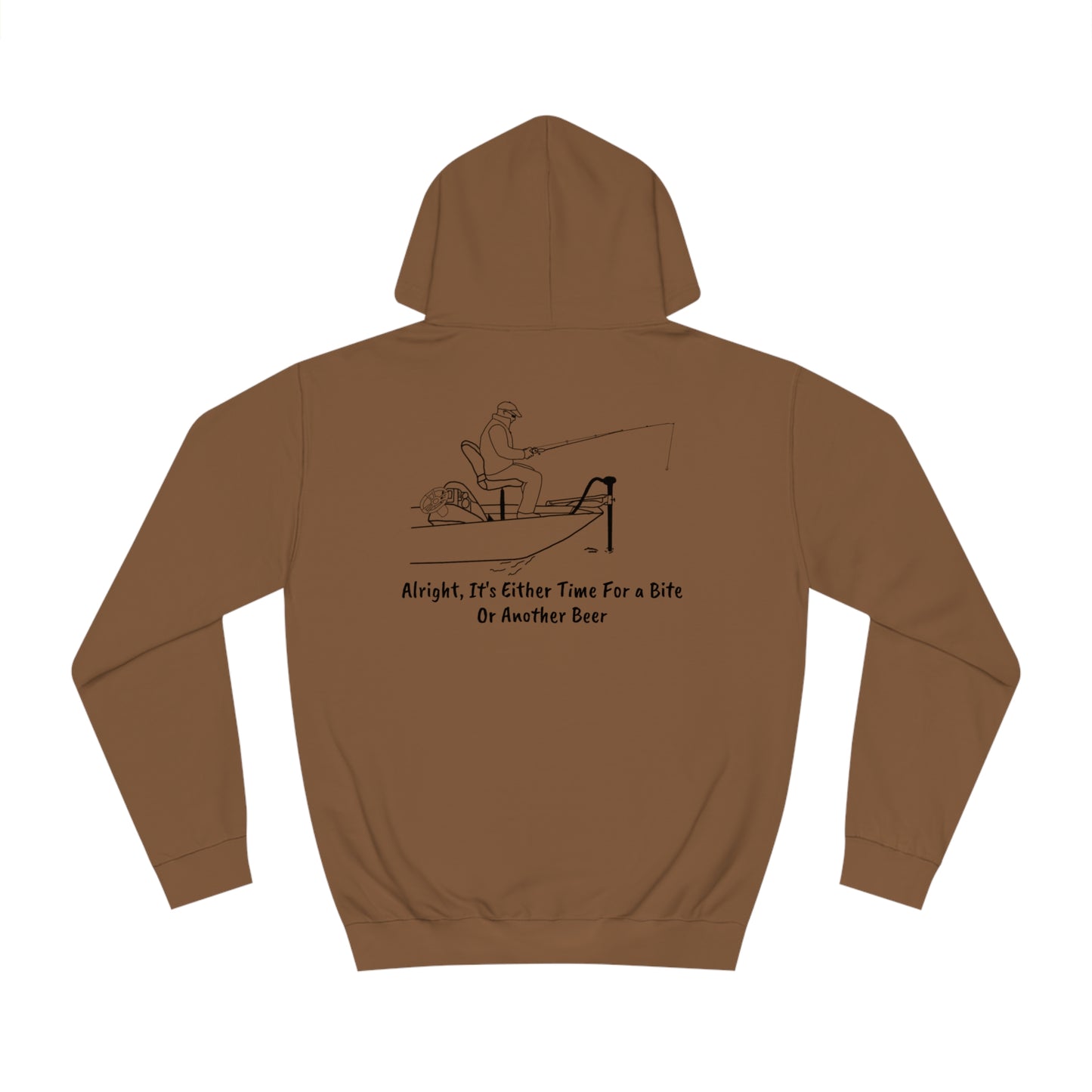Manitowish Waters Trolling Motor Fishing, Bite Or Beer - Unisex Hoodie Medium Weight