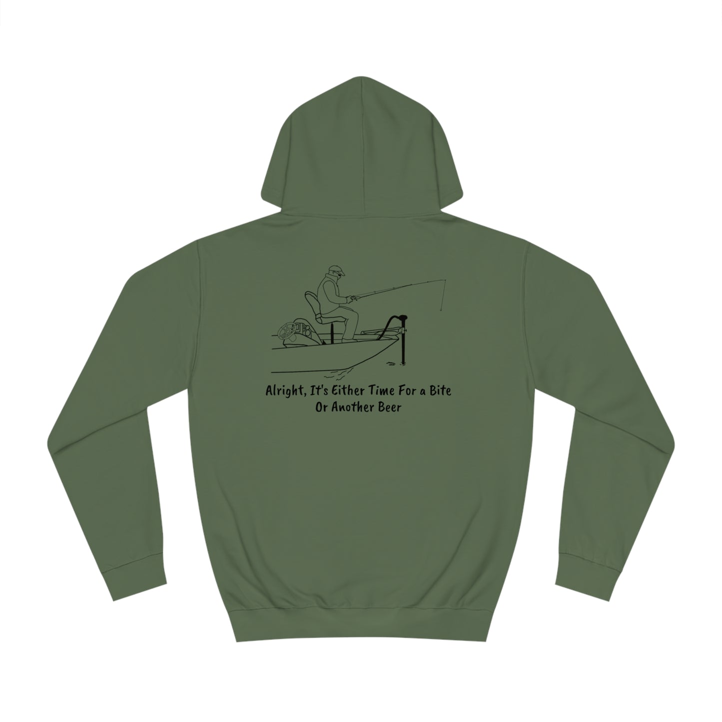 Manitowish Waters Trolling Motor Fishing, Bite Or Beer - Unisex Hoodie Medium Weight