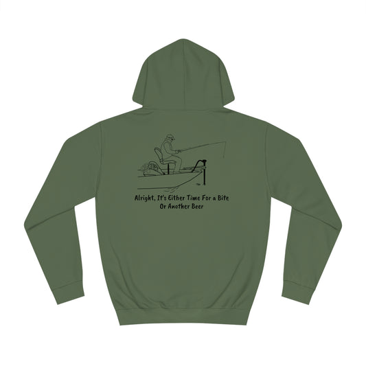 Manitowish Waters Trolling Motor Fishing, Bite Or Beer - Unisex Hoodie Medium Weight