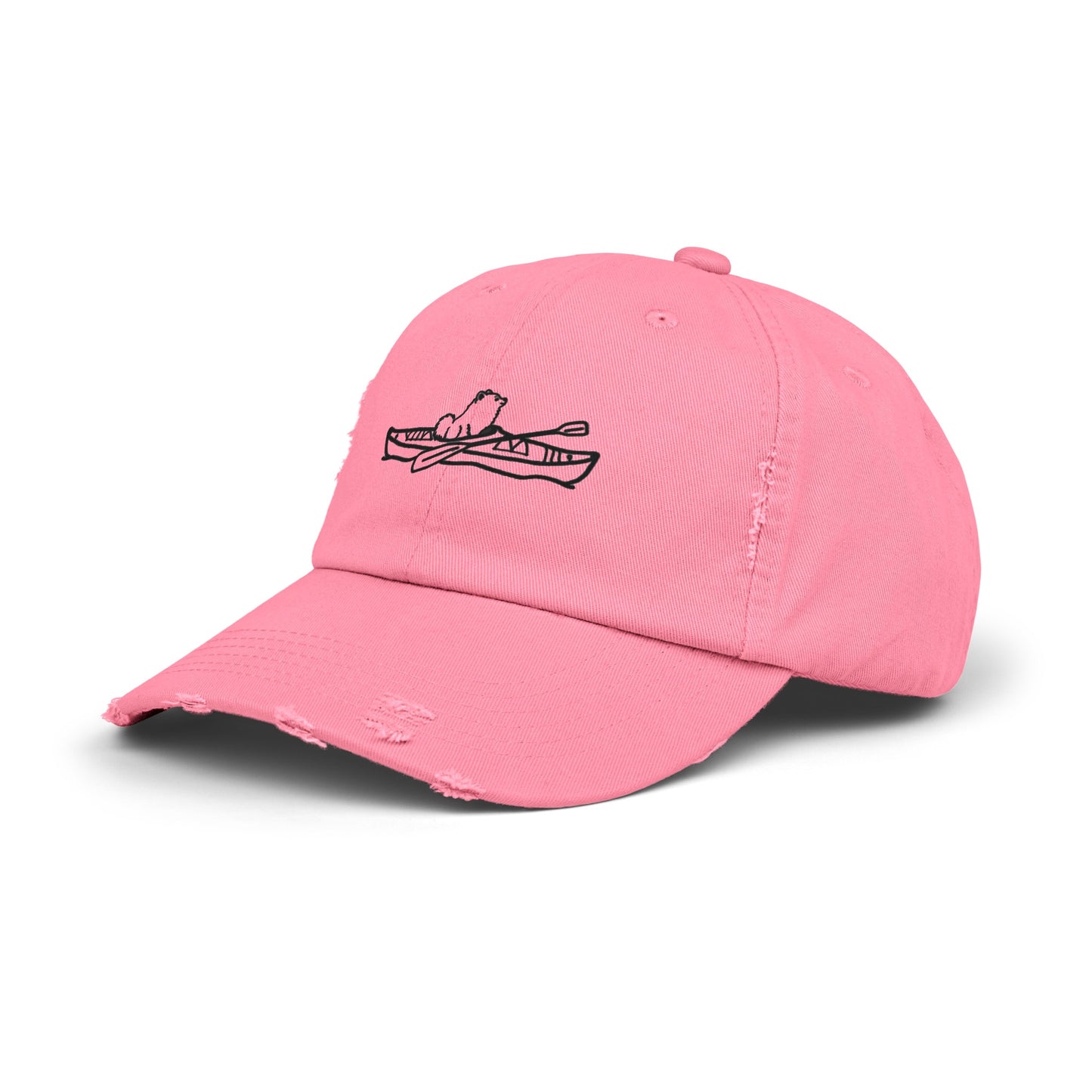 Kayak Dog Pomeranian Unisex Distressed Cap