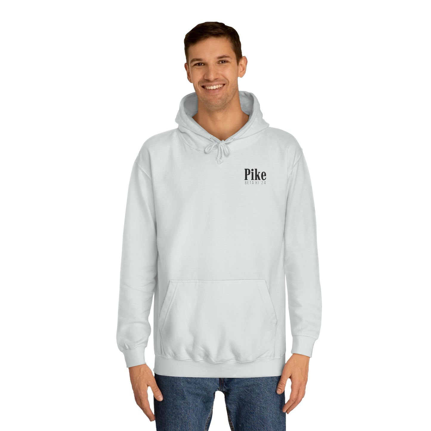 Pike Final Mockup Navy Unisex Hoodie Medium Weight (brown and navy yellow)
