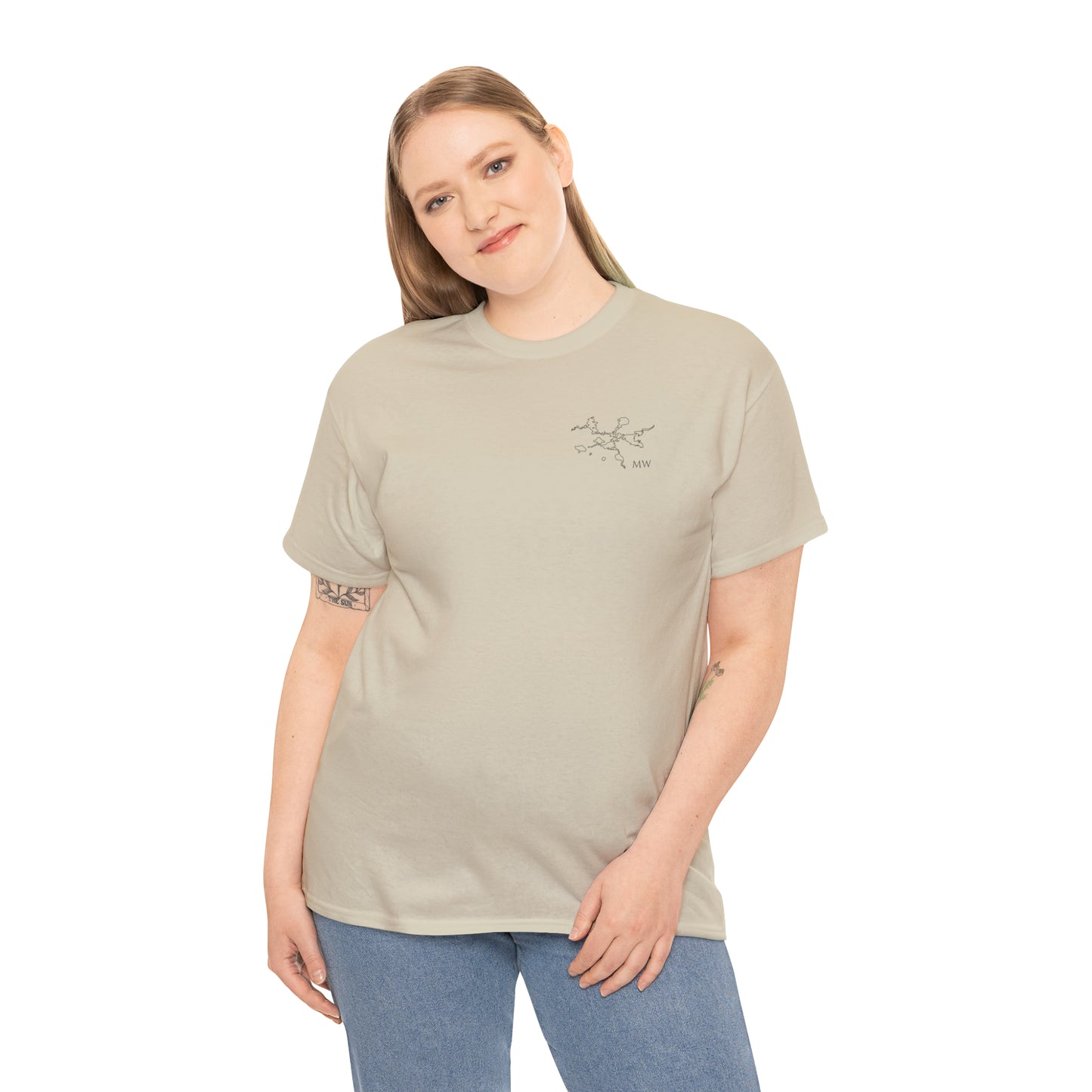 Manitowish Waters Fishing Off Dock - Unisex Heavyweight Short Sleeve Tee