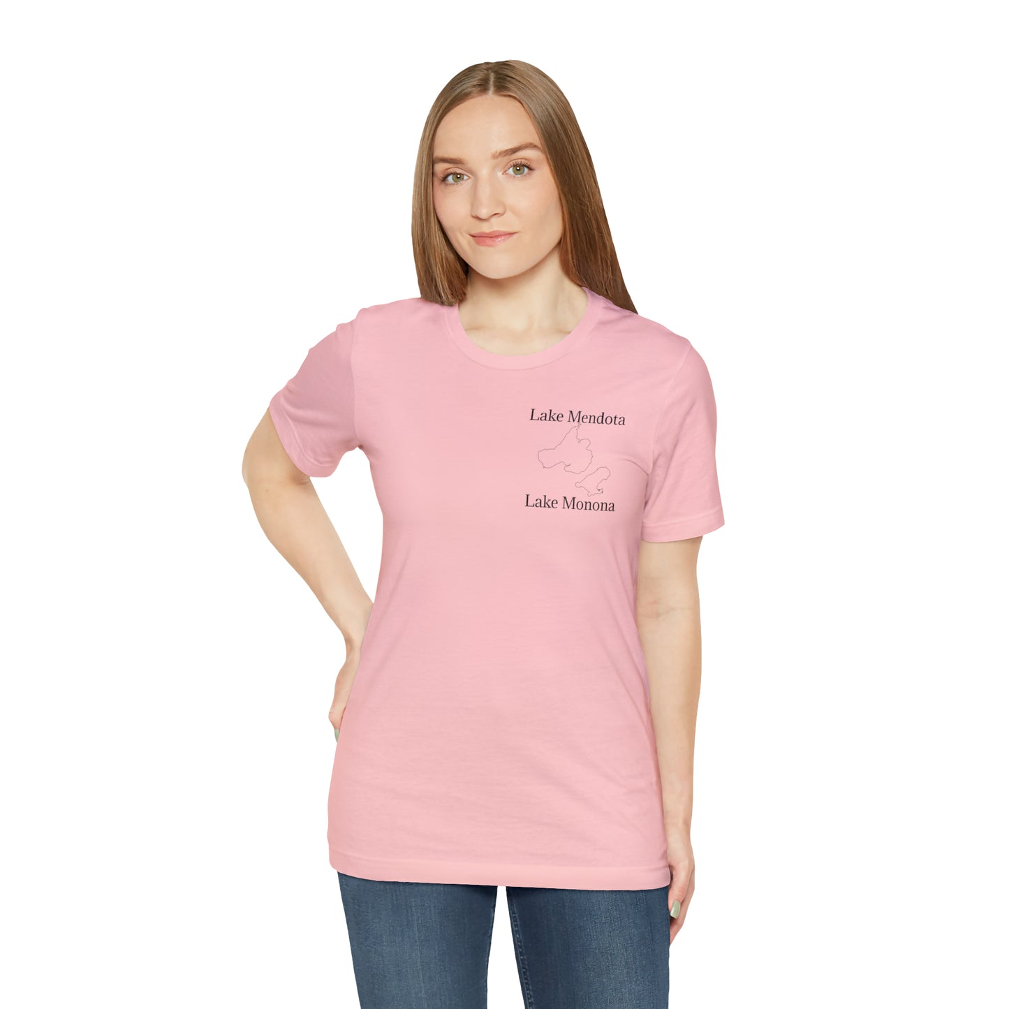 Mendota/Monona , sailboat Badger Logo - Bella & Canvas Short Sleeve