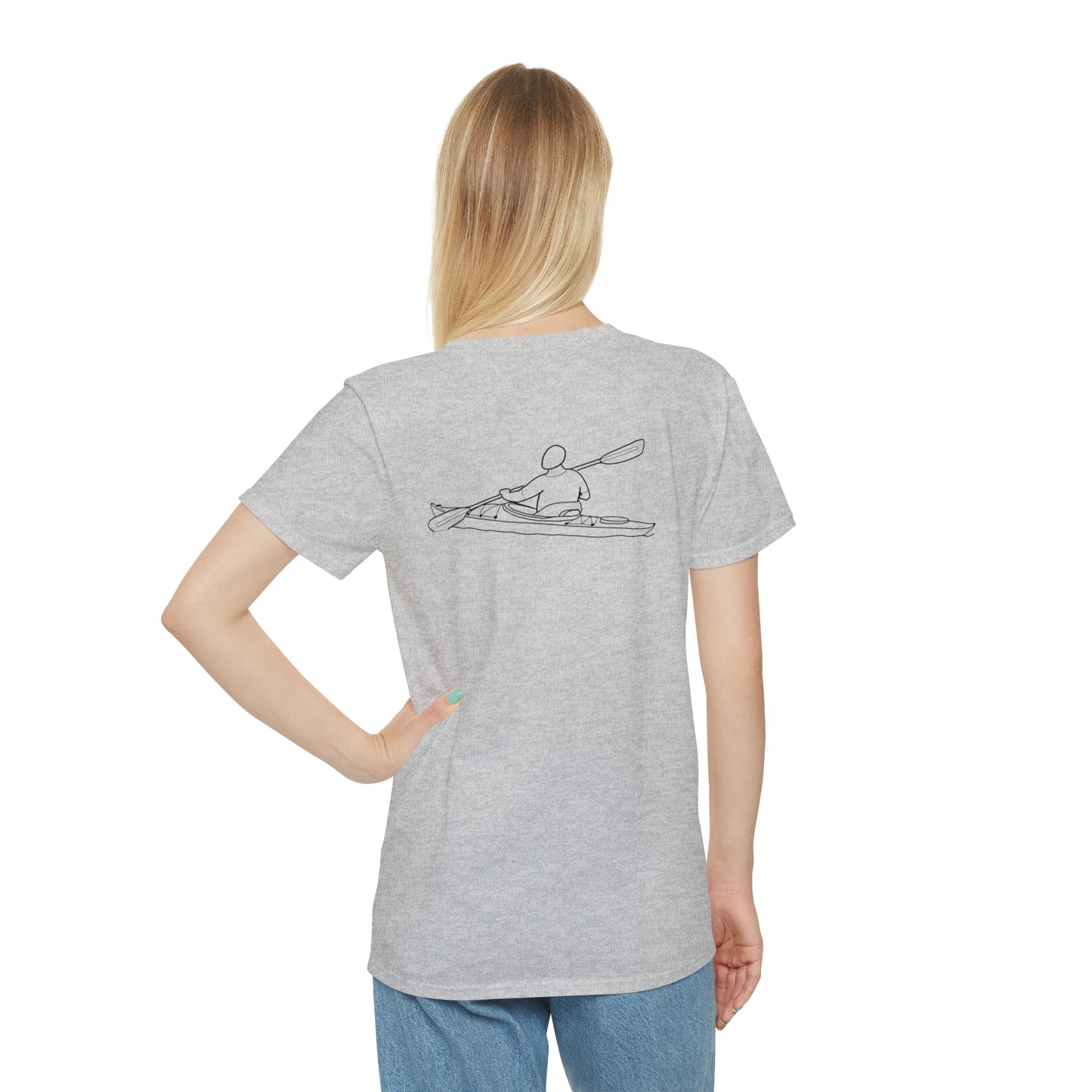 Okauchee Lake, kayak back - Unisex Lightweight short sleeve