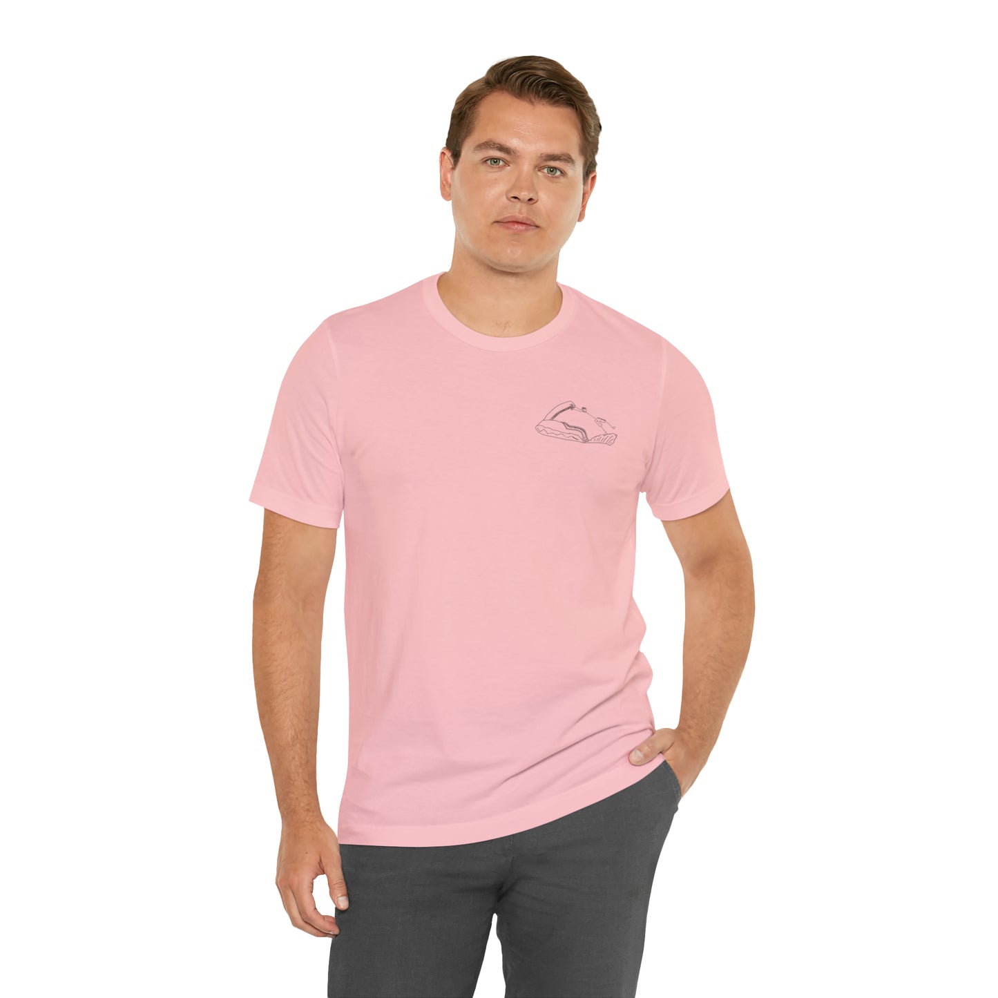 Okauchee Lake, Standup Jetski Fall - Unisex Lightweight Short Sleeve Tee